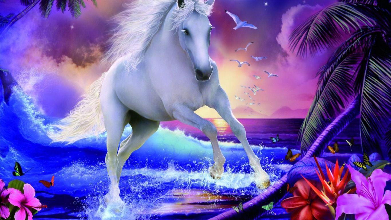 1366x768 Unicorn Background