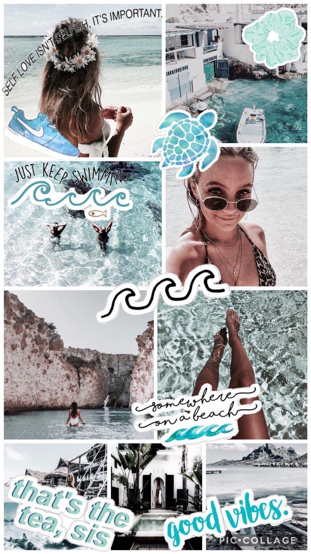 1009x1800 Beach Collage Wallpaper
