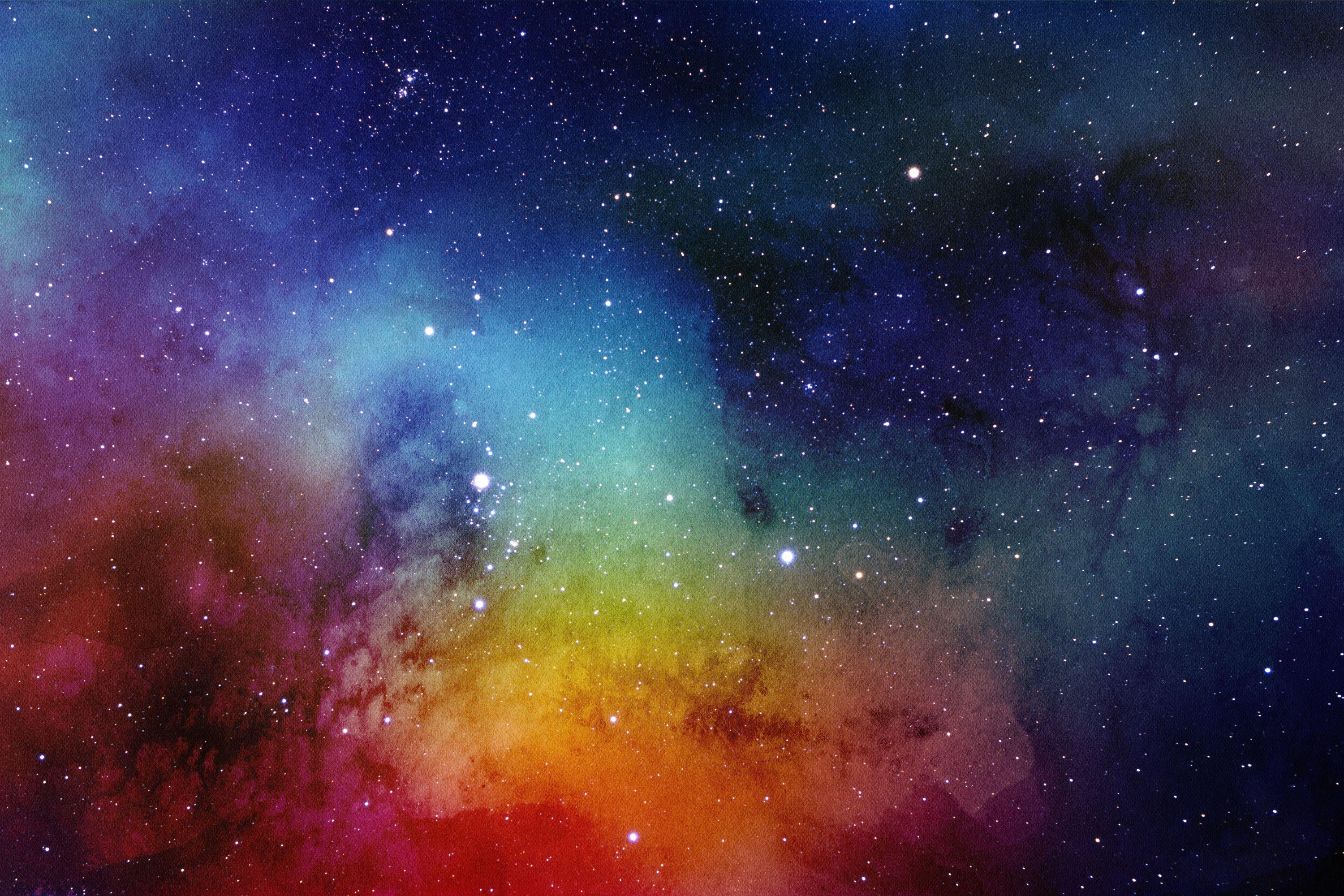 3000x2000 Wallpaper Nebula, Stars, Painting, Watercolors, Texture, HD, Space