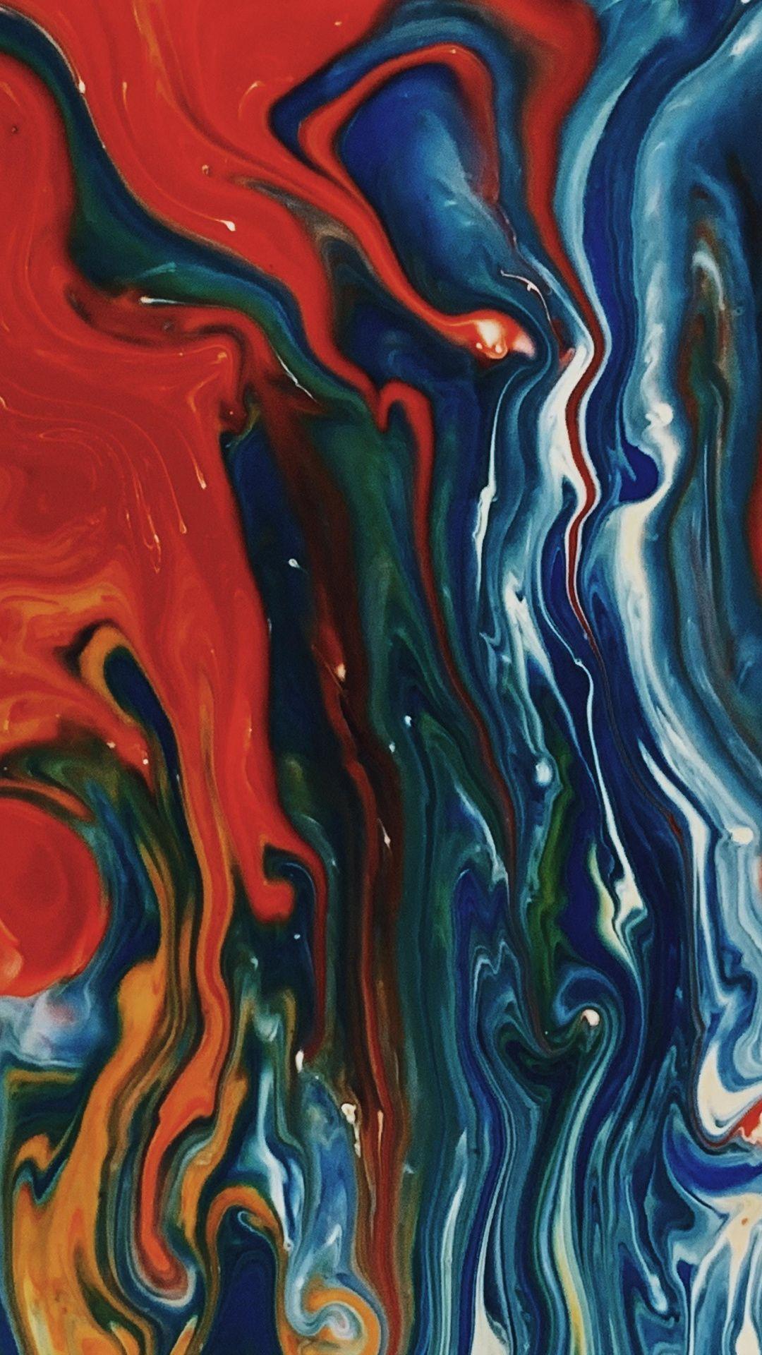 1080x1920 Texture, artwork, watercolor flow, colorful wallpaper
