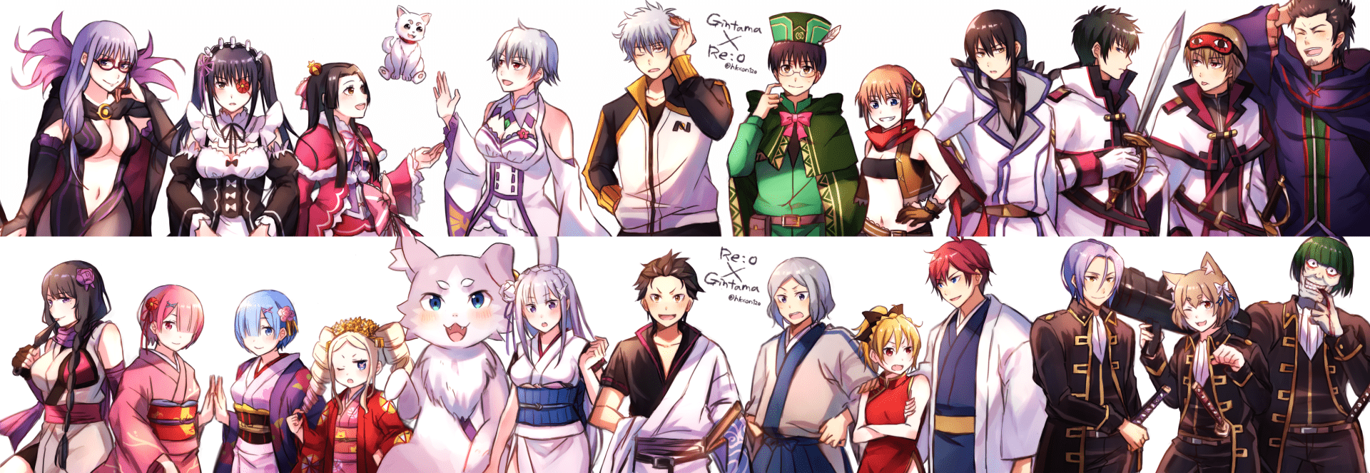 1920x663 Anime Crossover Re:ZERO -Starting Life In Another World- Gintama