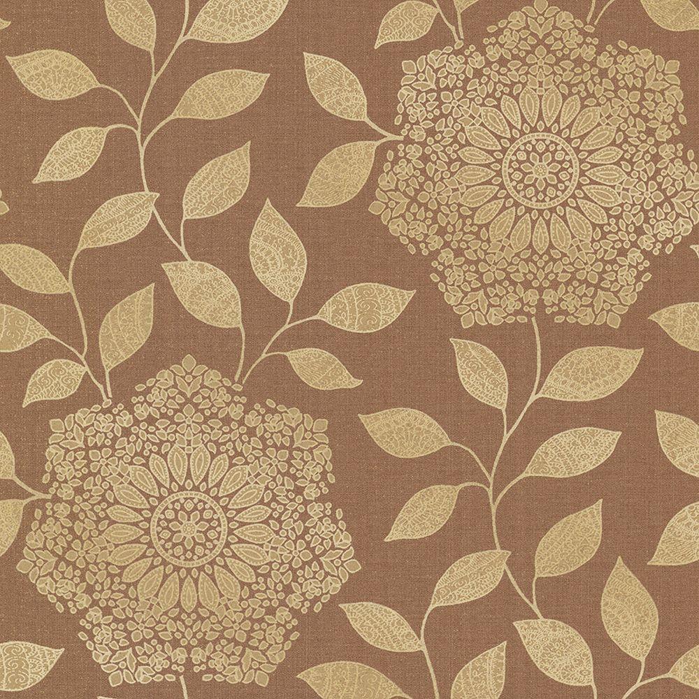 1000x1000 Kenneth James Shirazi Copper Bohemian Floral Wallpaper Sample 2618