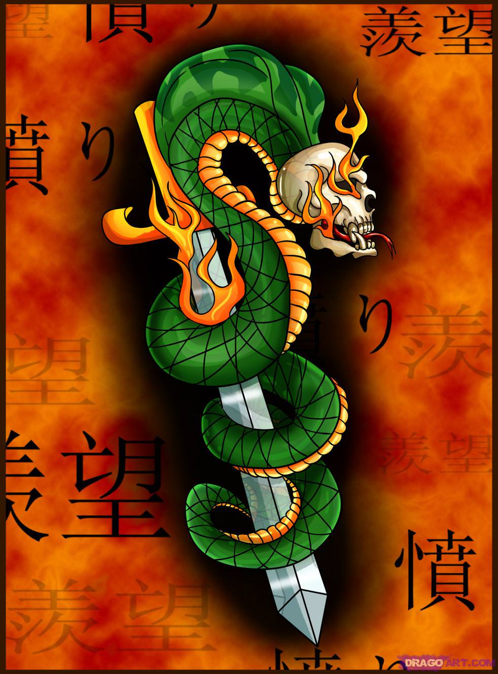 982x1328 Learn How to Draw Tattoo Art Sword, Snake, Skull, Tattoos, Pop