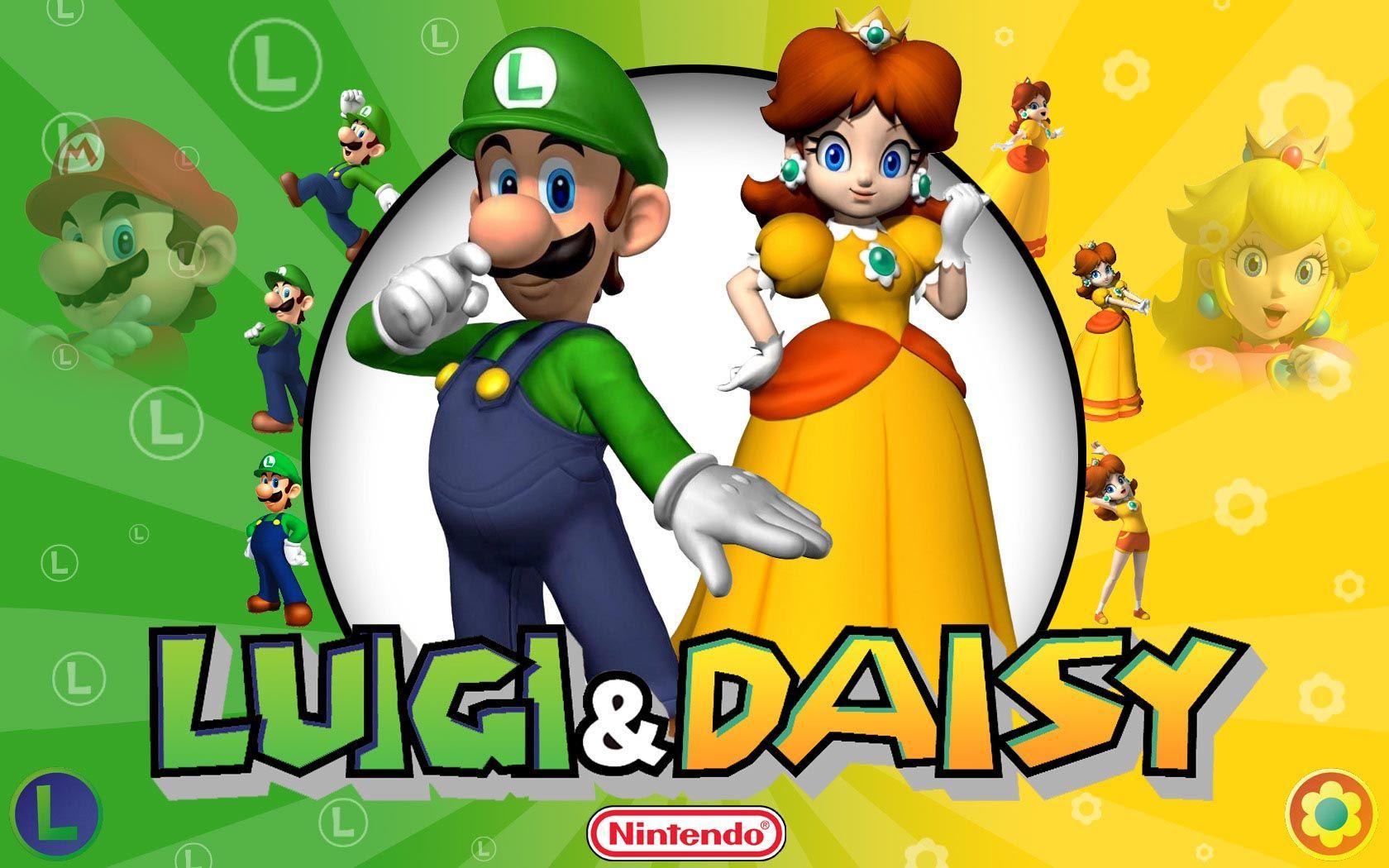 1680x1050 Luigi and Daisy Mario Bros. Wallpaper