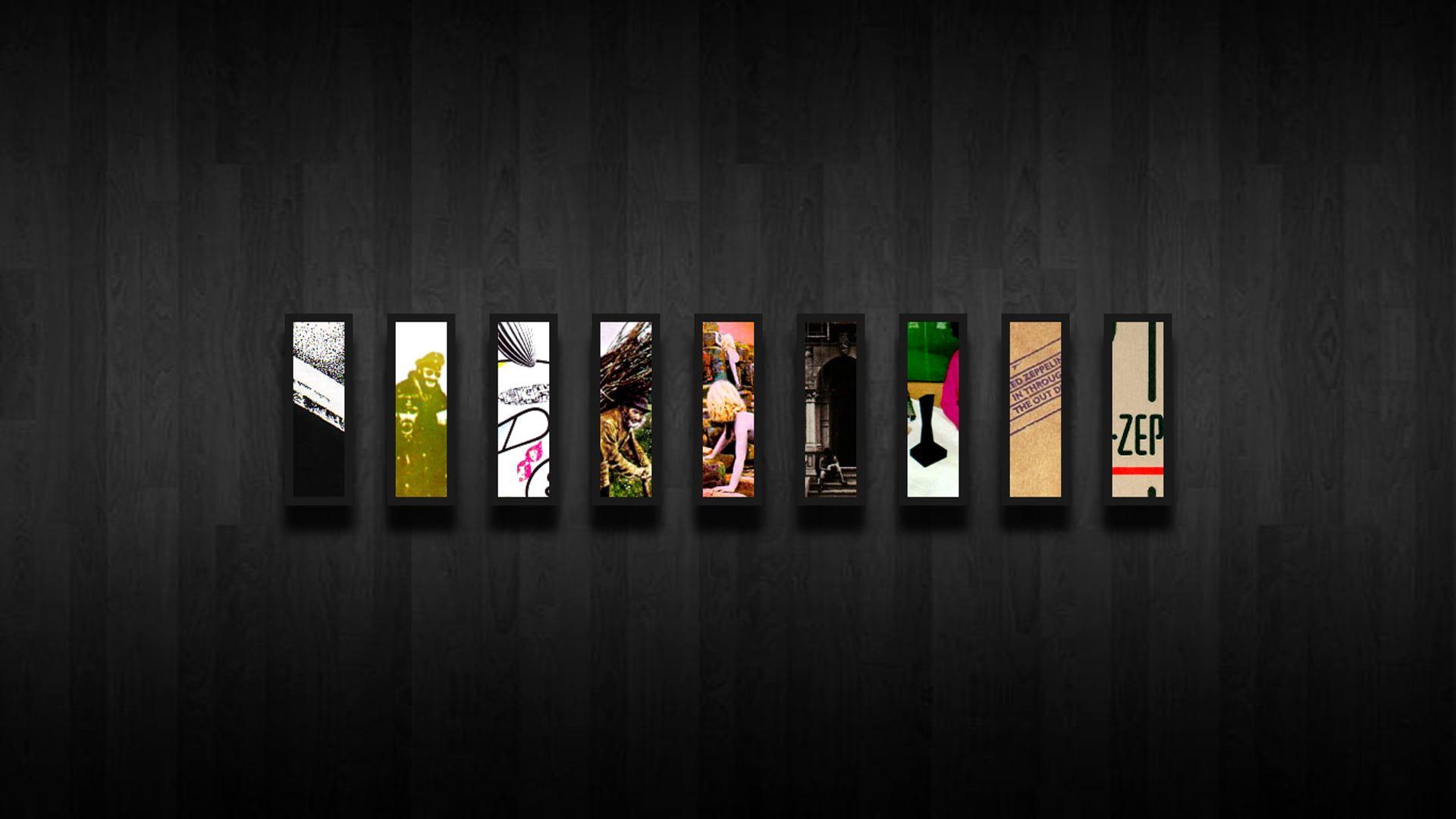 1920x1080 Assorted color of wooden wall decors, Led Zeppelin, album covers HD wallpaper