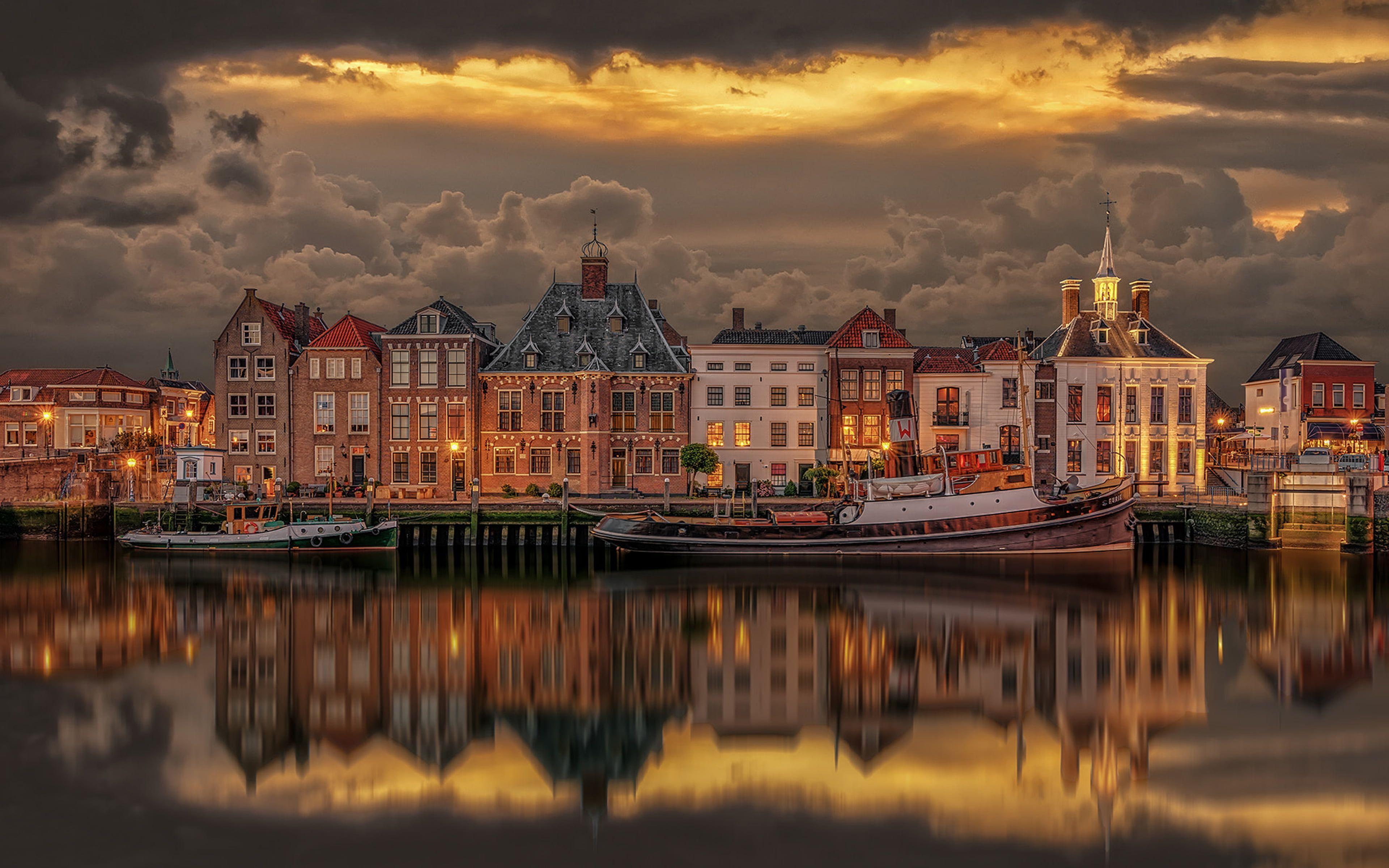 3840x2400 Old Port Of Maasslui Netherlands 4k Ultra HD Desktop Wallpaper