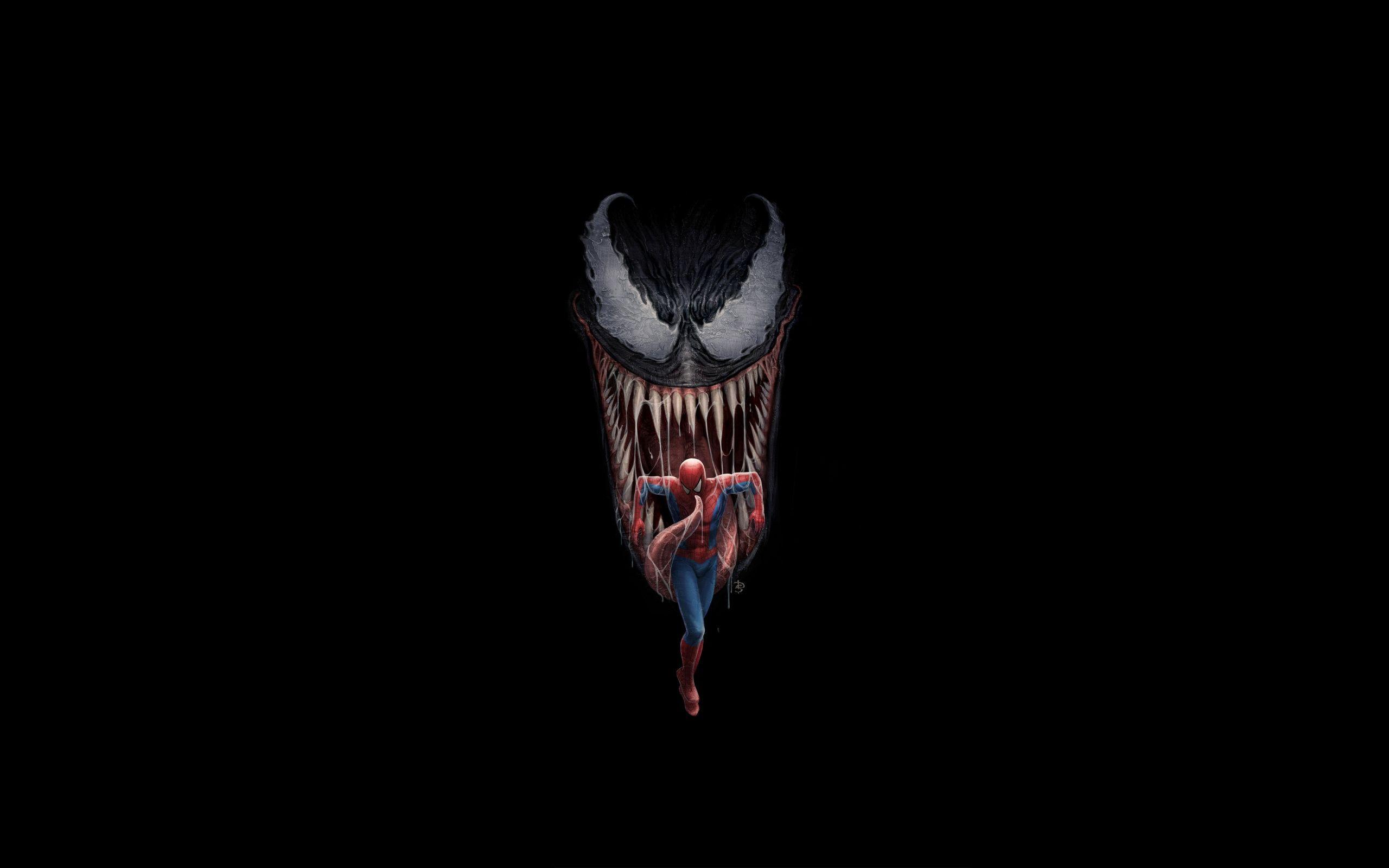 2560x1600 Download Spider Man And Venom, Minimal, Artwork Wallpaper