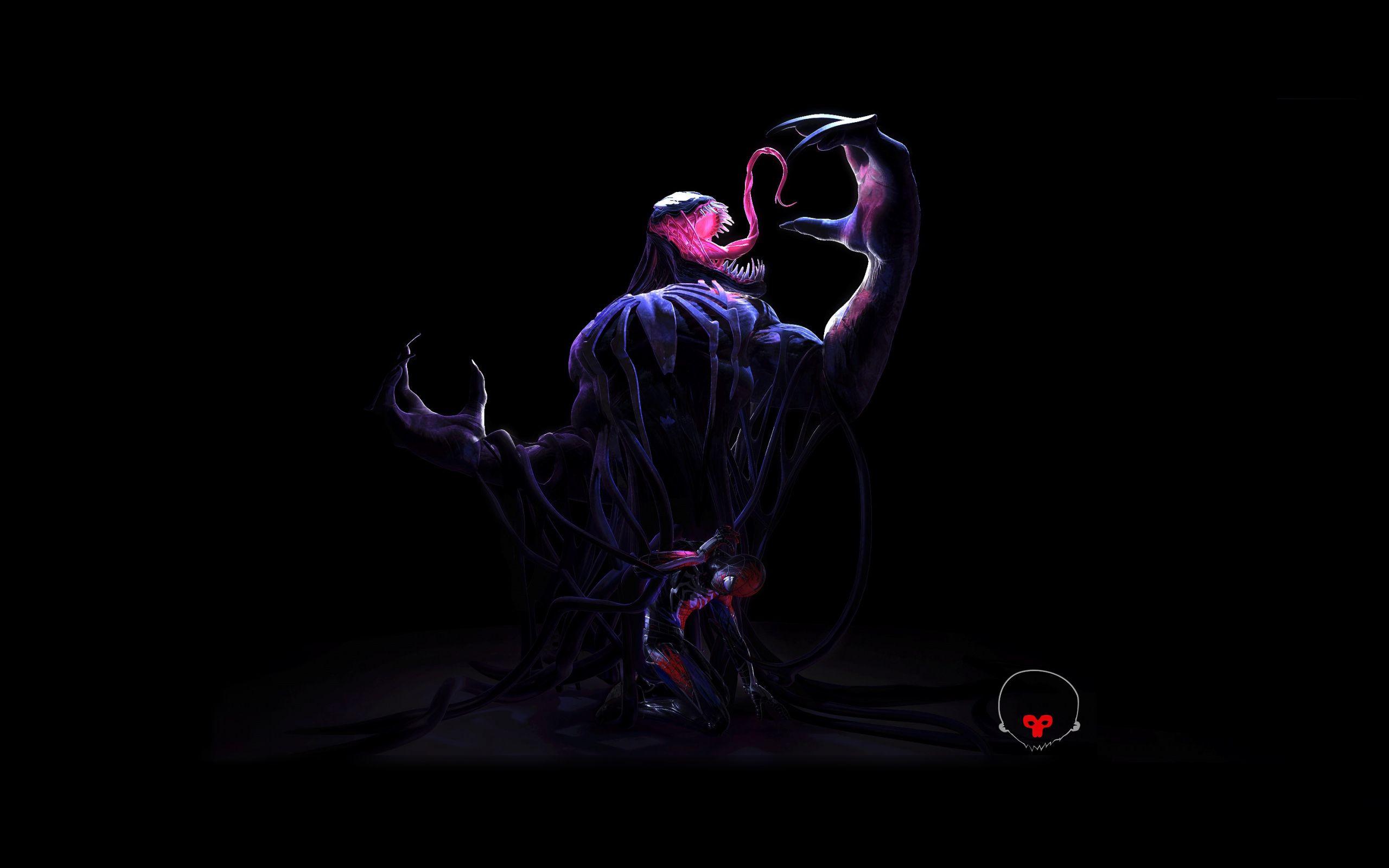 2560x1600 Download Venom And Iron Spider, Spider Man, Dark, Art Wallpaper, 2560x Dual Wide, Widescreen 16: Widescreen
