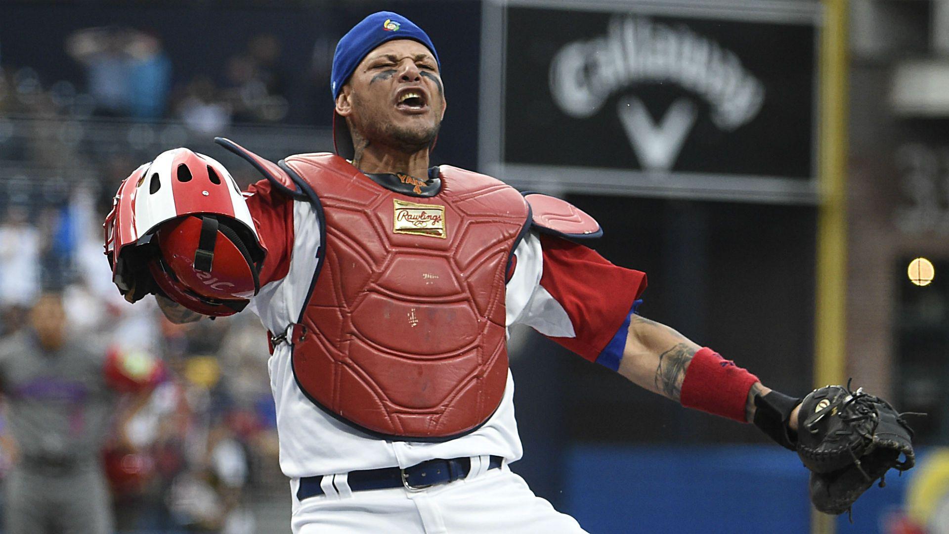1920x1080 The internet wants to know how a ball got stuck to Yadier Molina's