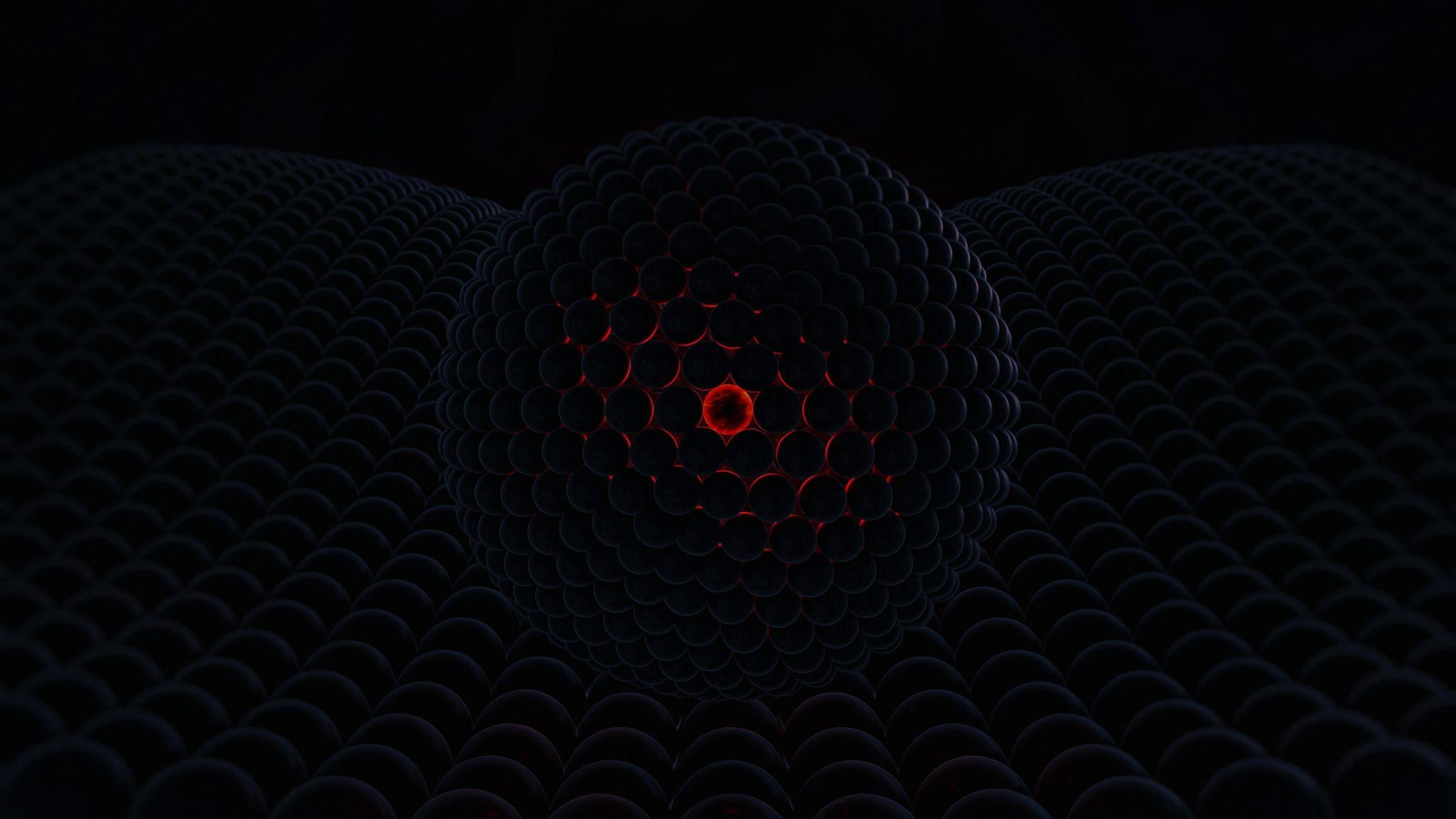 2048x1152 3D Glowing Dark Red Orb Art 2048x1152 Resolution