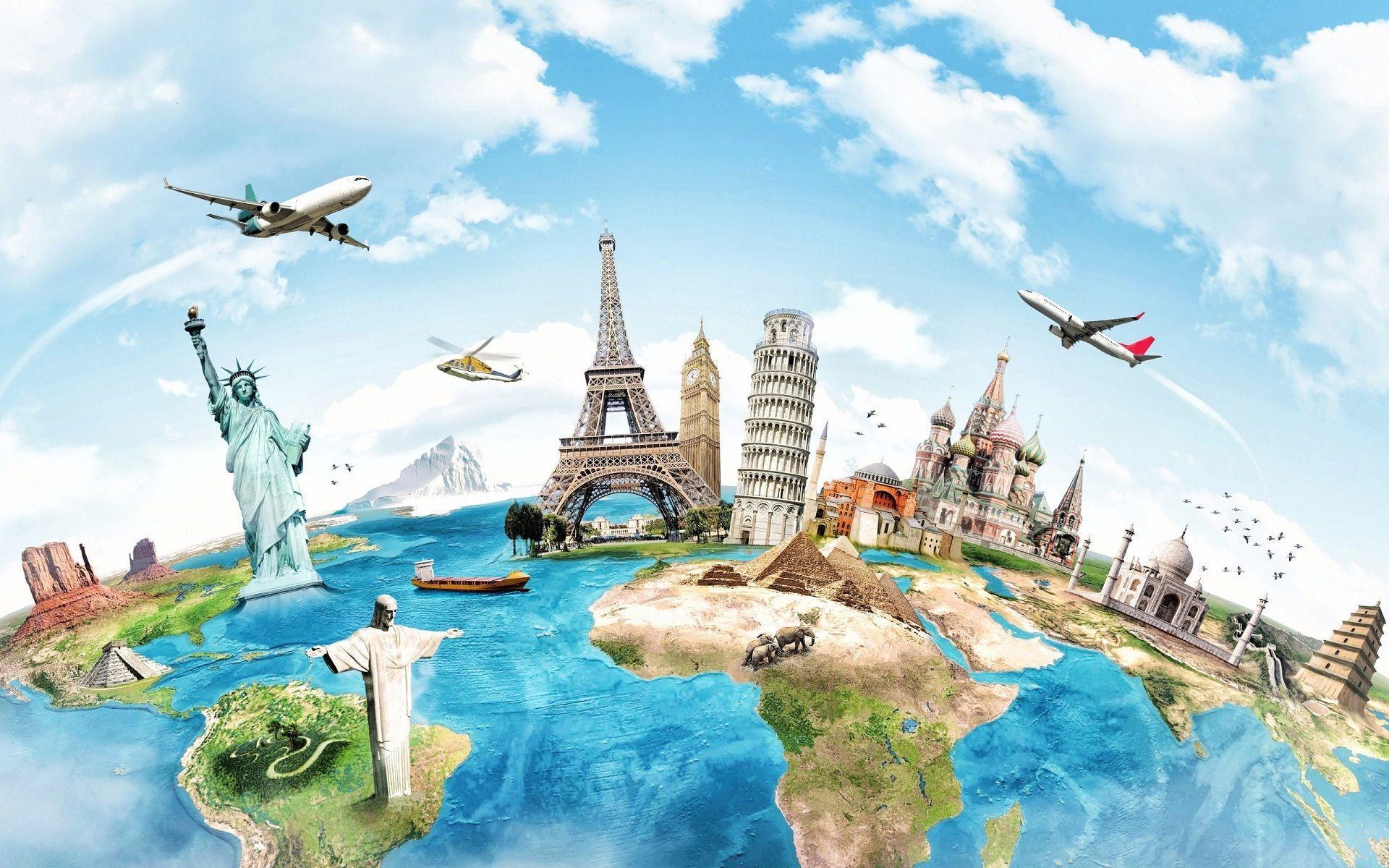 World map Travel Globe, cityscape, building, world, desktop Wallpaper png |  PNGWing