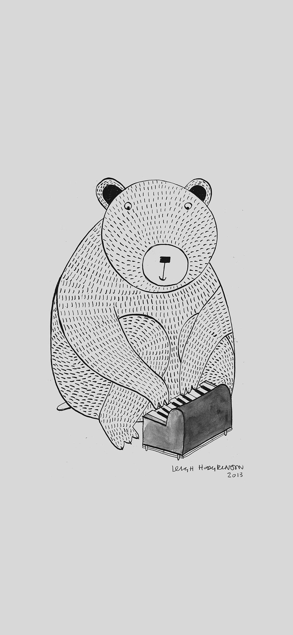 1125x2436 Pianobear Art Illust Cute Animal iPhone X Wallpaper Free Download