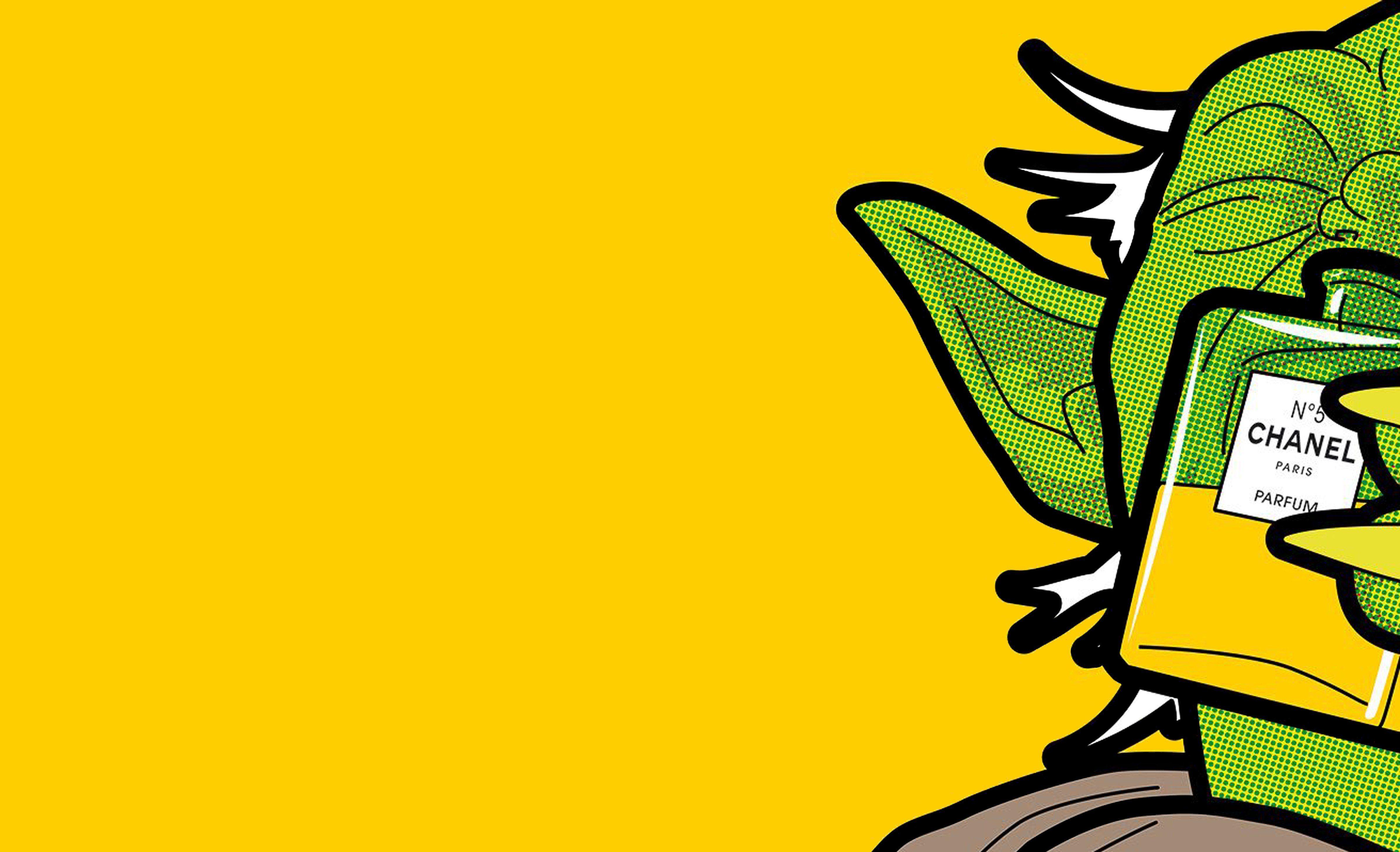 4789x2916 Yoda, Minimalism, Star Wars, Chanel, Yellow HD Wallpaper