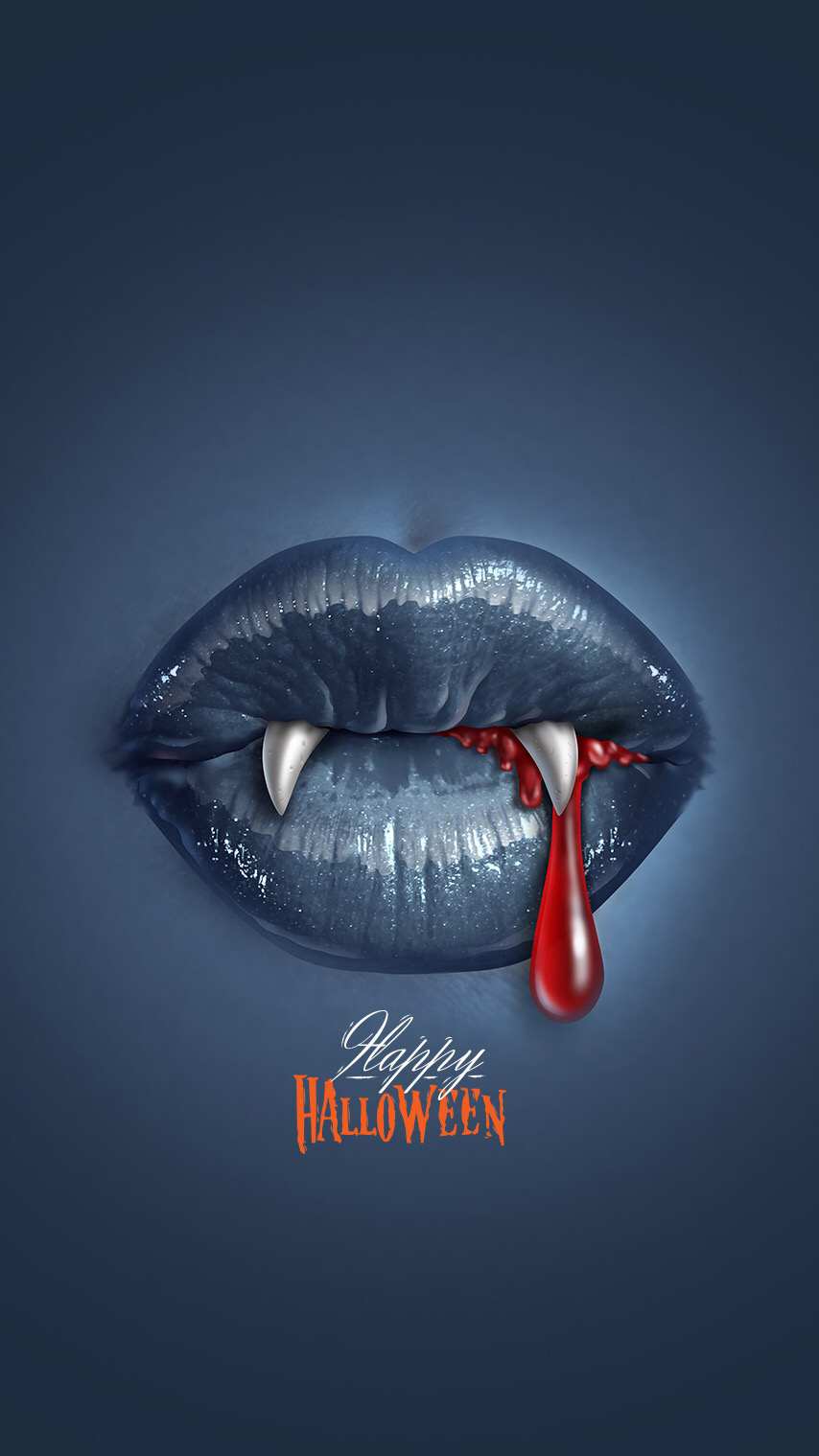 854x1519 Happy Holloween Scary Blood Vampire Lips Wallpaper