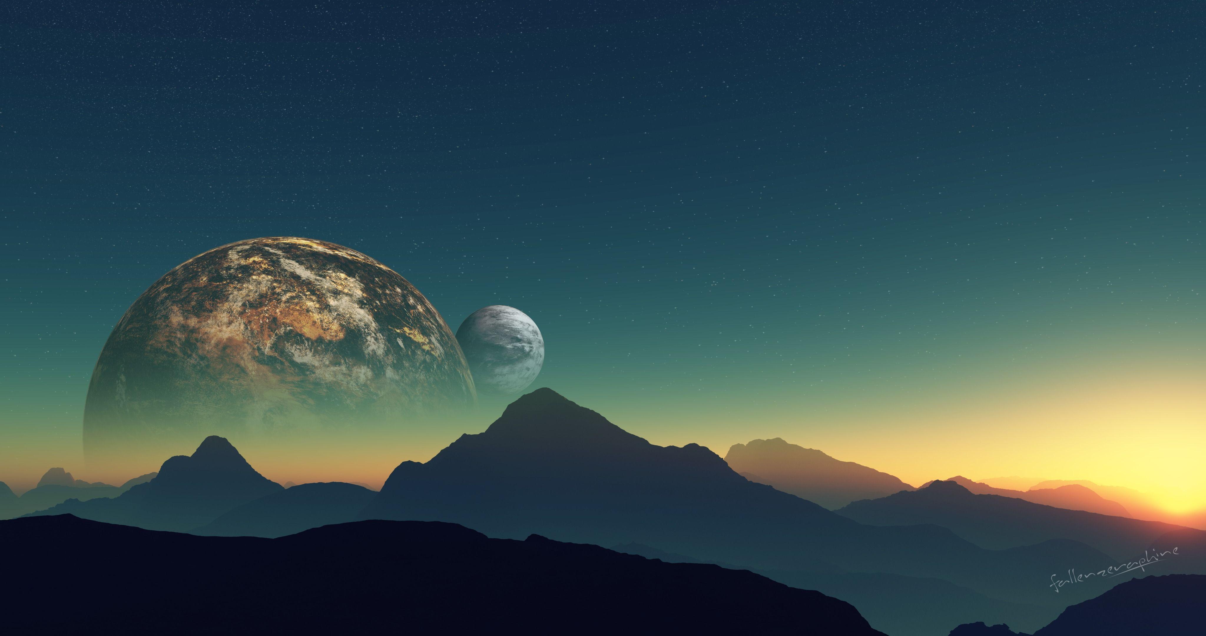 4096x2160 Planets art, Alien worlds, Planets