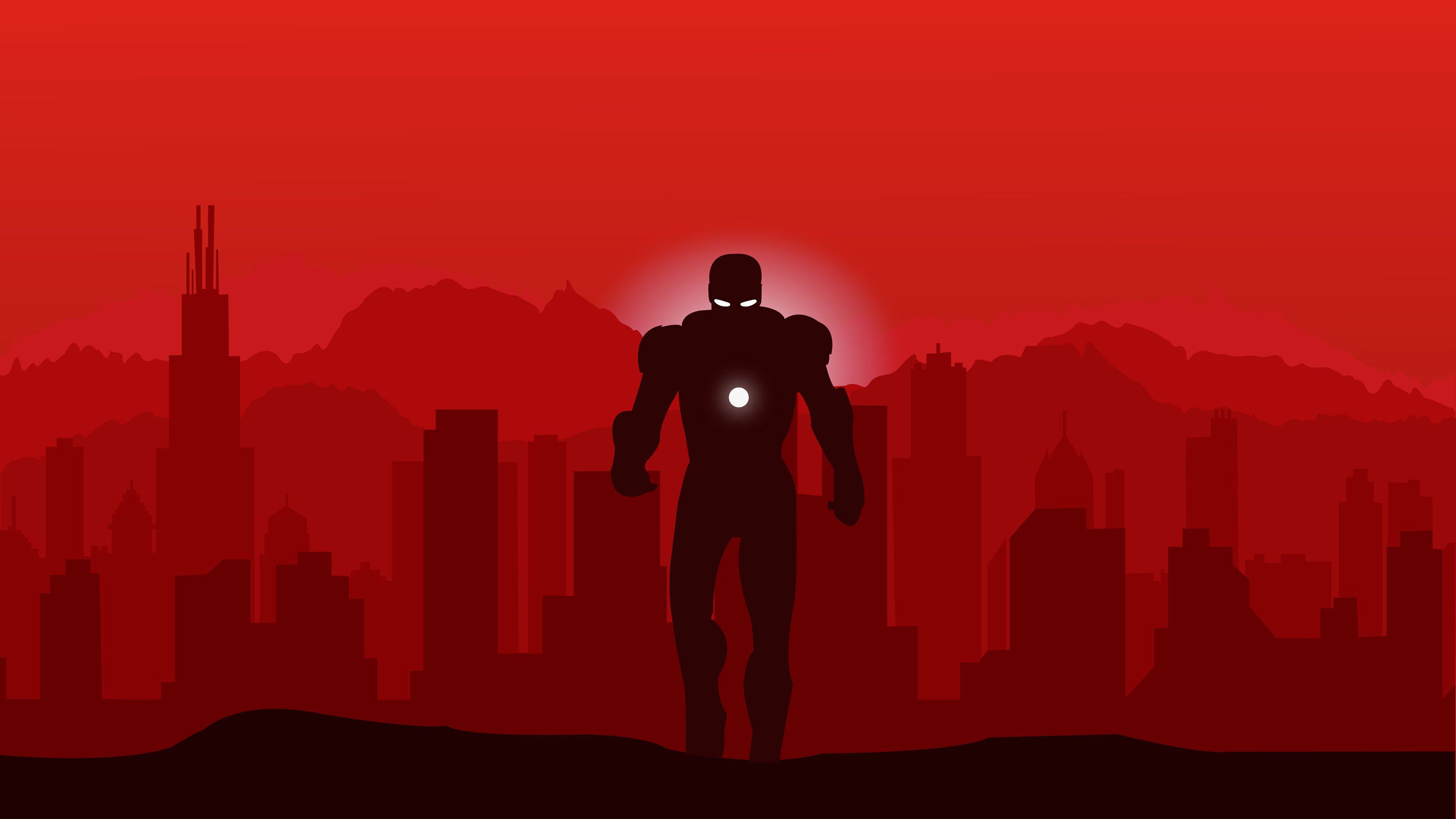 3840x2160 Iron Man Minimal Art 4K Wallpaper