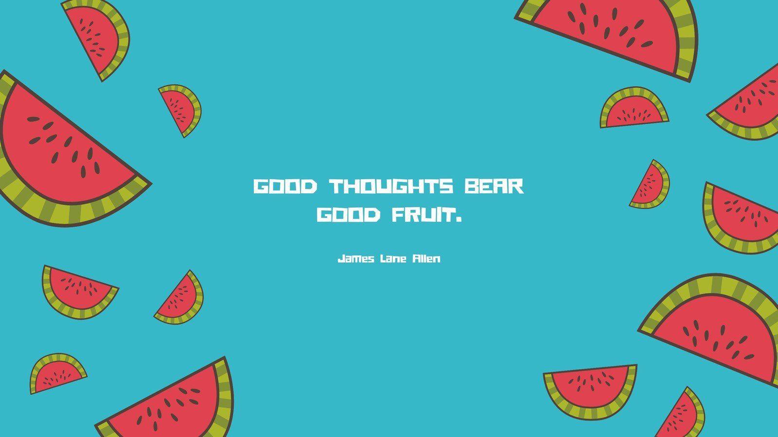 1600x900 Turquoise and Illustrated Watermelon Summer Desktop Wallpaper