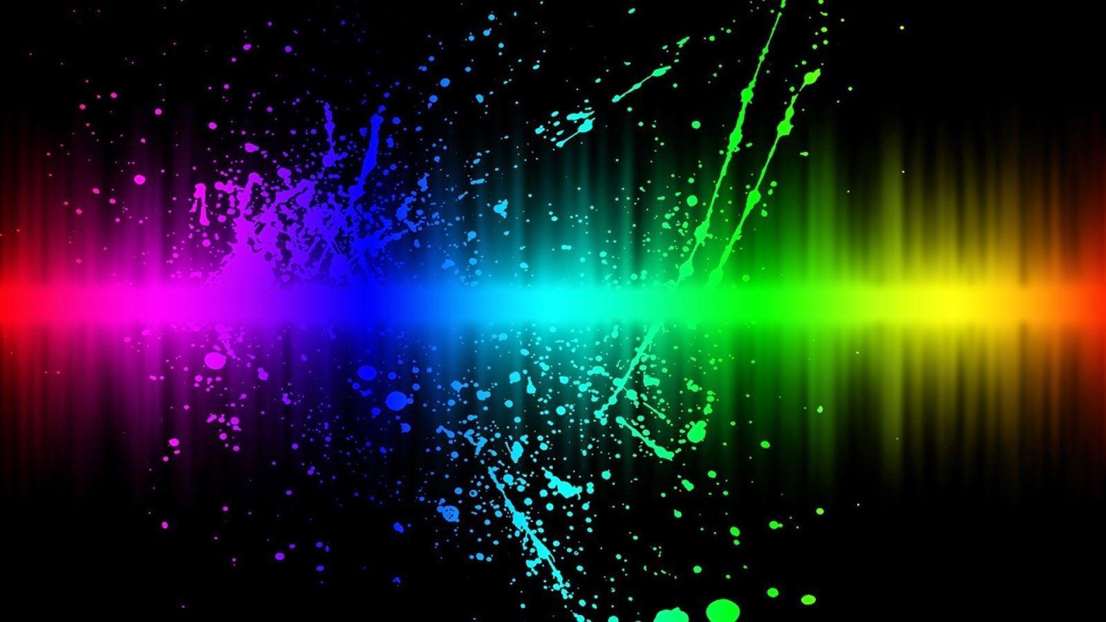 1600x900 Colourful Light Energy Black Wallpaper. Free