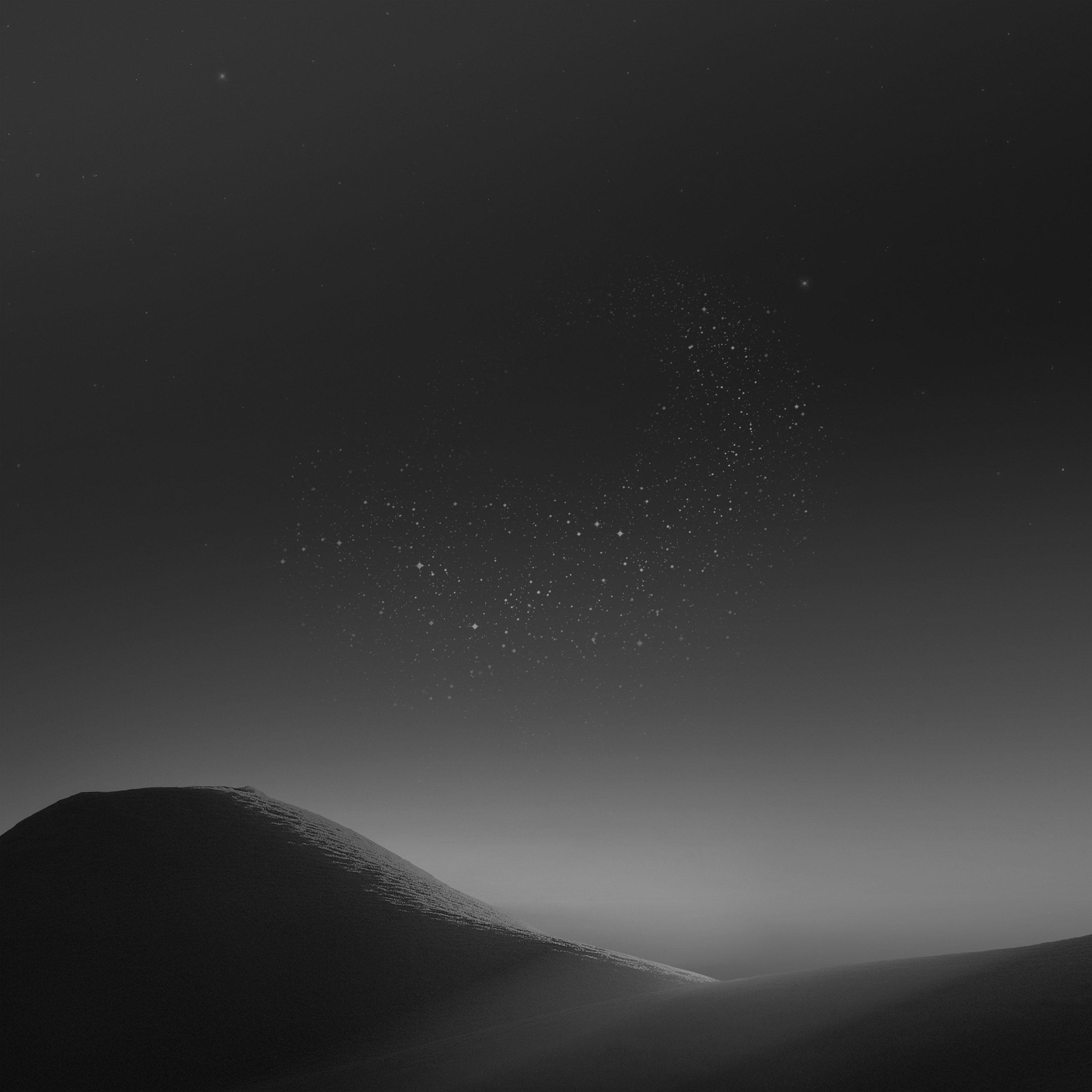 2732x2732 Galaxy Night Sky Star Art Illustration Samsung Dark Bw Wallpaper