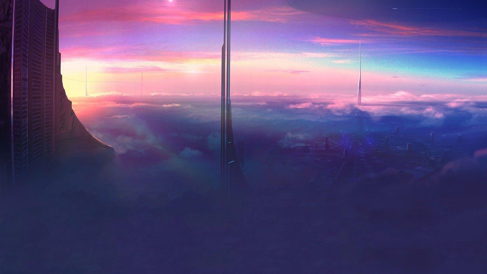 1600x900 Futuristic ufo artwork city skyline cities wallpaper. AllWallpaper