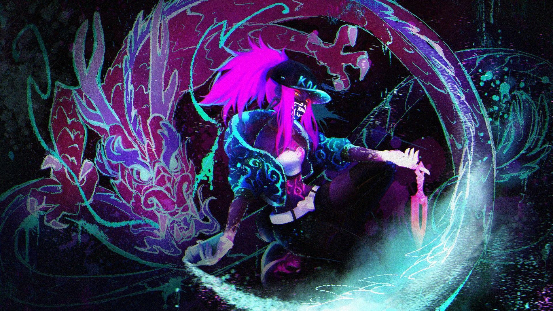 1920x1080 K DA Akali. Wallpaper & Fan Arts. League Of Legends
