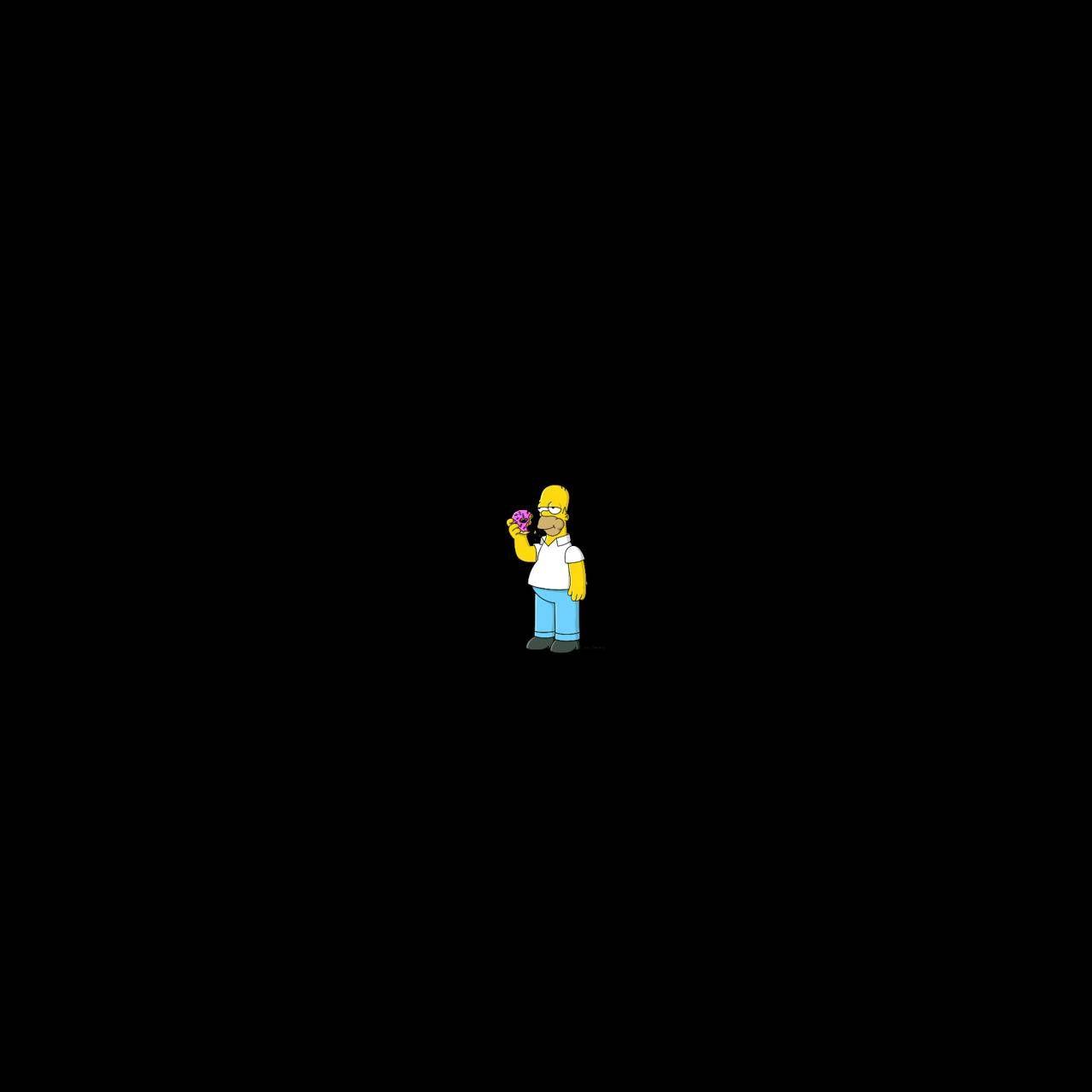1280x1280 Homer eating donut wallpaper