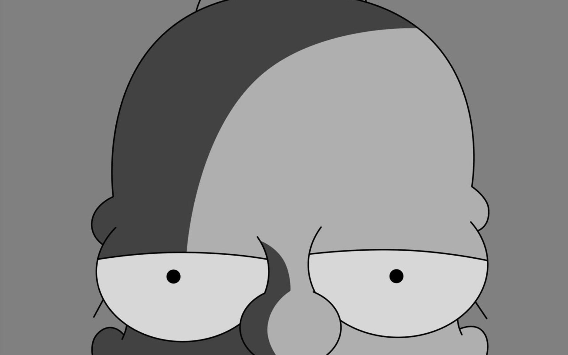 1920x1200 homer, Simpson, The, Simpsons, Monochrome, Greyscale Wallpaper HD