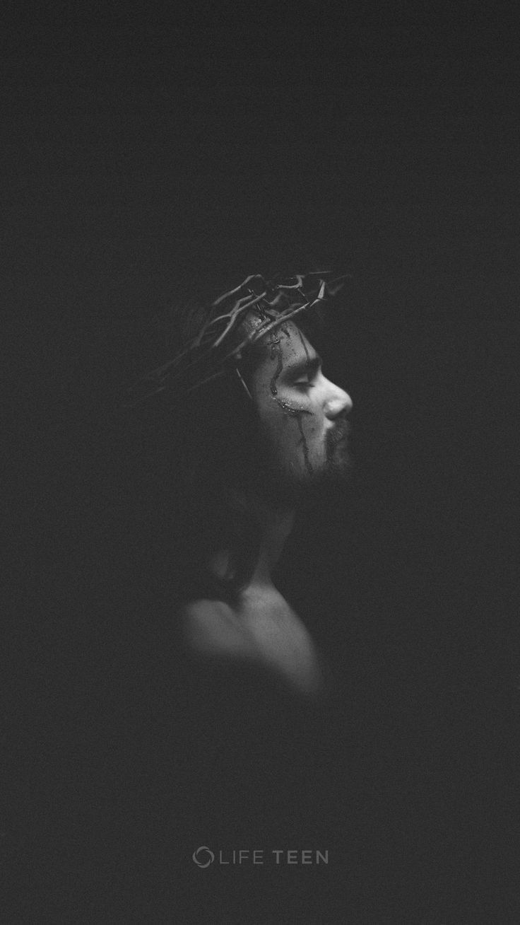 736x1308 Salvation is Coming: A Wallpaper for Lent. Dark background religious art, Jesus background black and white, Dark aesthetic jesus wallpaper
