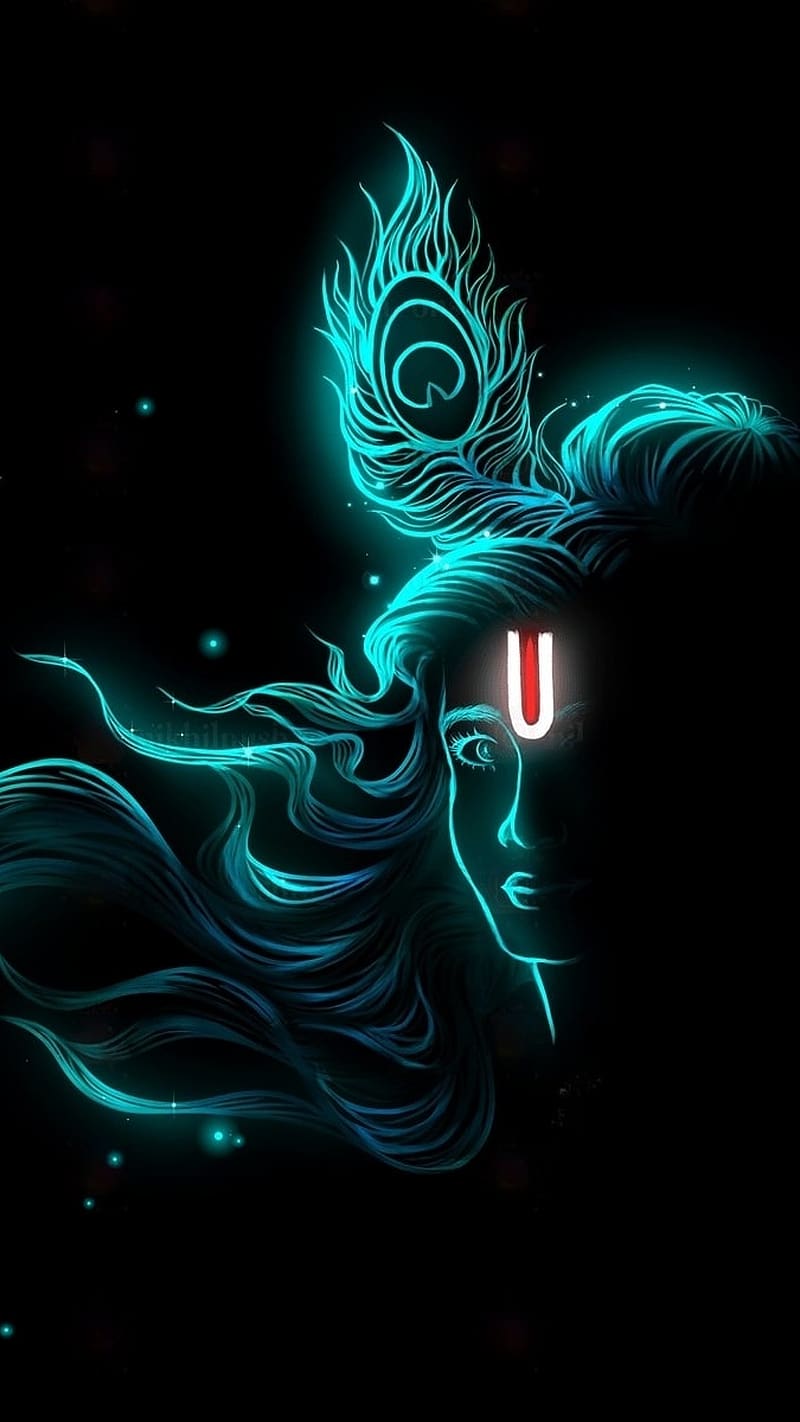 800x1422 Dwarkadhish, Aqua Blue Art, lord krishna, god, HD phone wallpaper