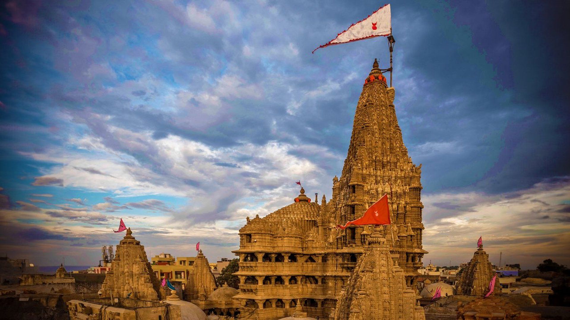 1920x1080 Dwarka Puri Destination in Gujarat. DWARKAPURI KRISHNA CITY