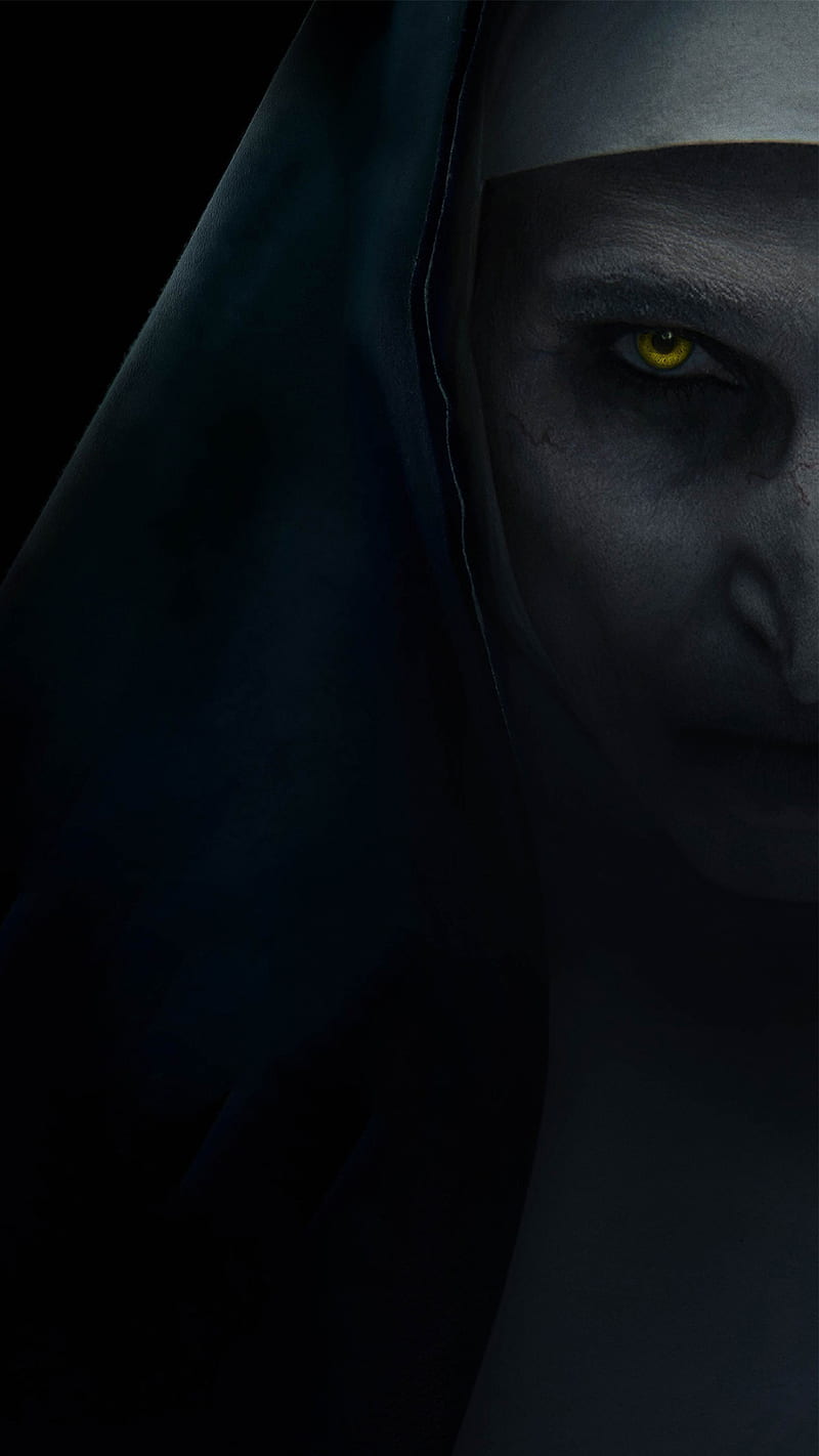 800x1422 The nun, scary, face, female, movie, horror, nun, HD phone wallpaper