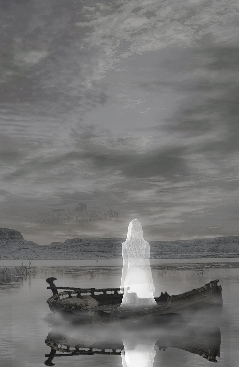800x1231 Woman Ghost, blackandwhite, female, ghost, horror, nightmare, scary, sea, ship, HD phone wallpaper