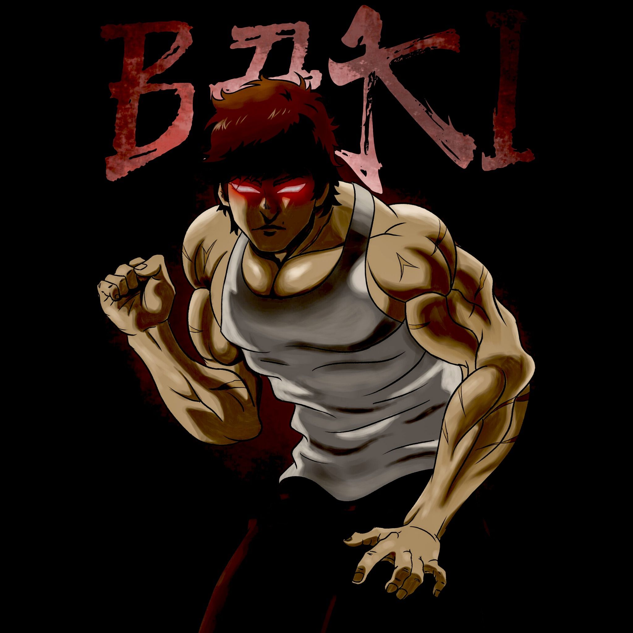 2048x2048 Baki Hanma Wallpaper 4K, Black background, 5K, AMOLED