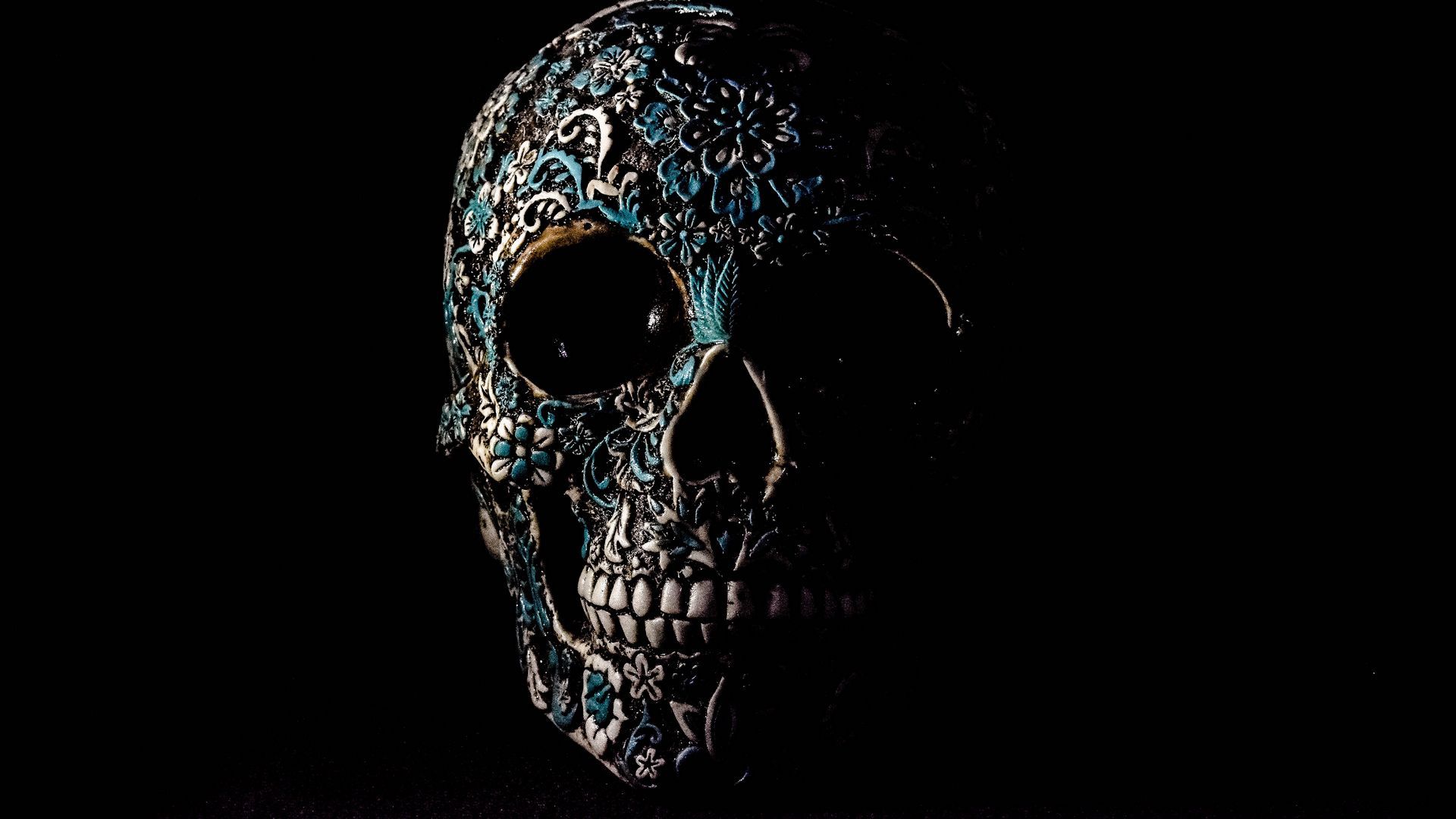 1920x1080 Download wallpaper 1920x1080 skull, dark, patterns, bones full hd, hdtv, fhd, 1080p HD background
