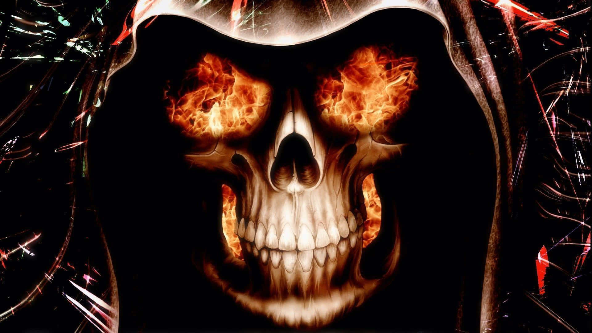 1920x1080 Flaming Skull Wallpaper