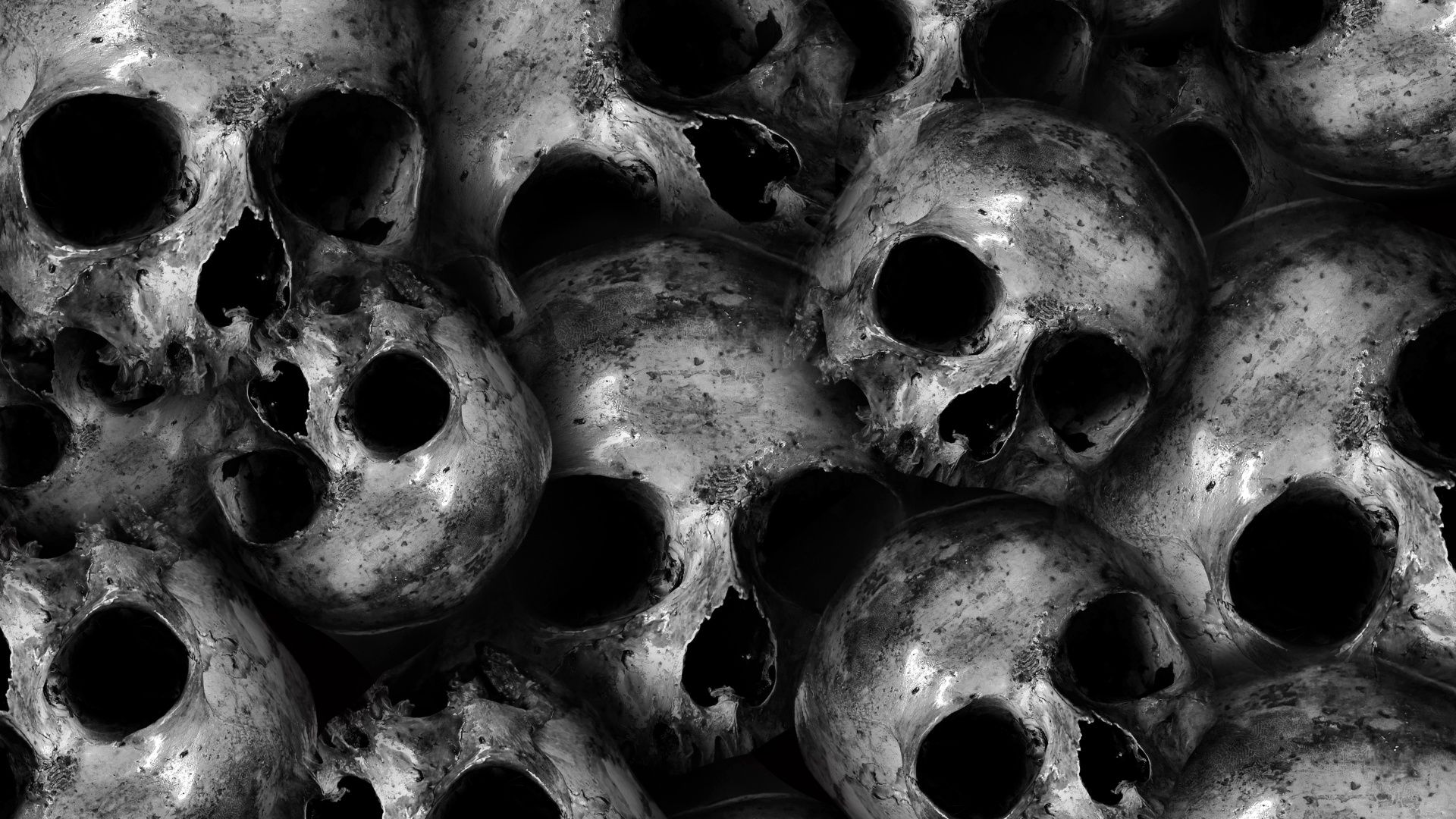 1920x1080 Skulls Wallpaper 4K, Scary, Monochrome, 5K