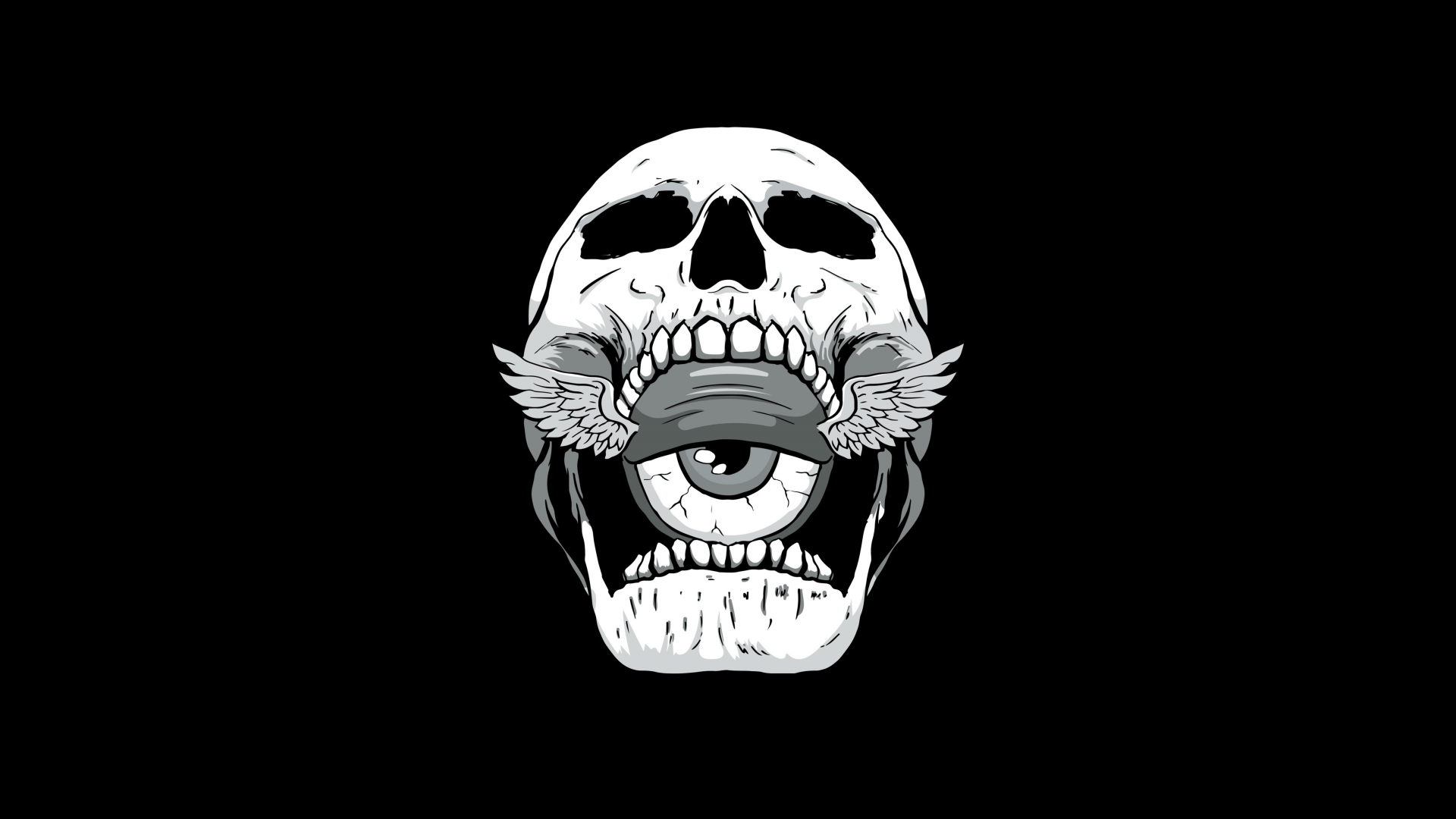 1920x1080 Skull Wallpaper 4K, Weirdcore, AMOLED, 5K