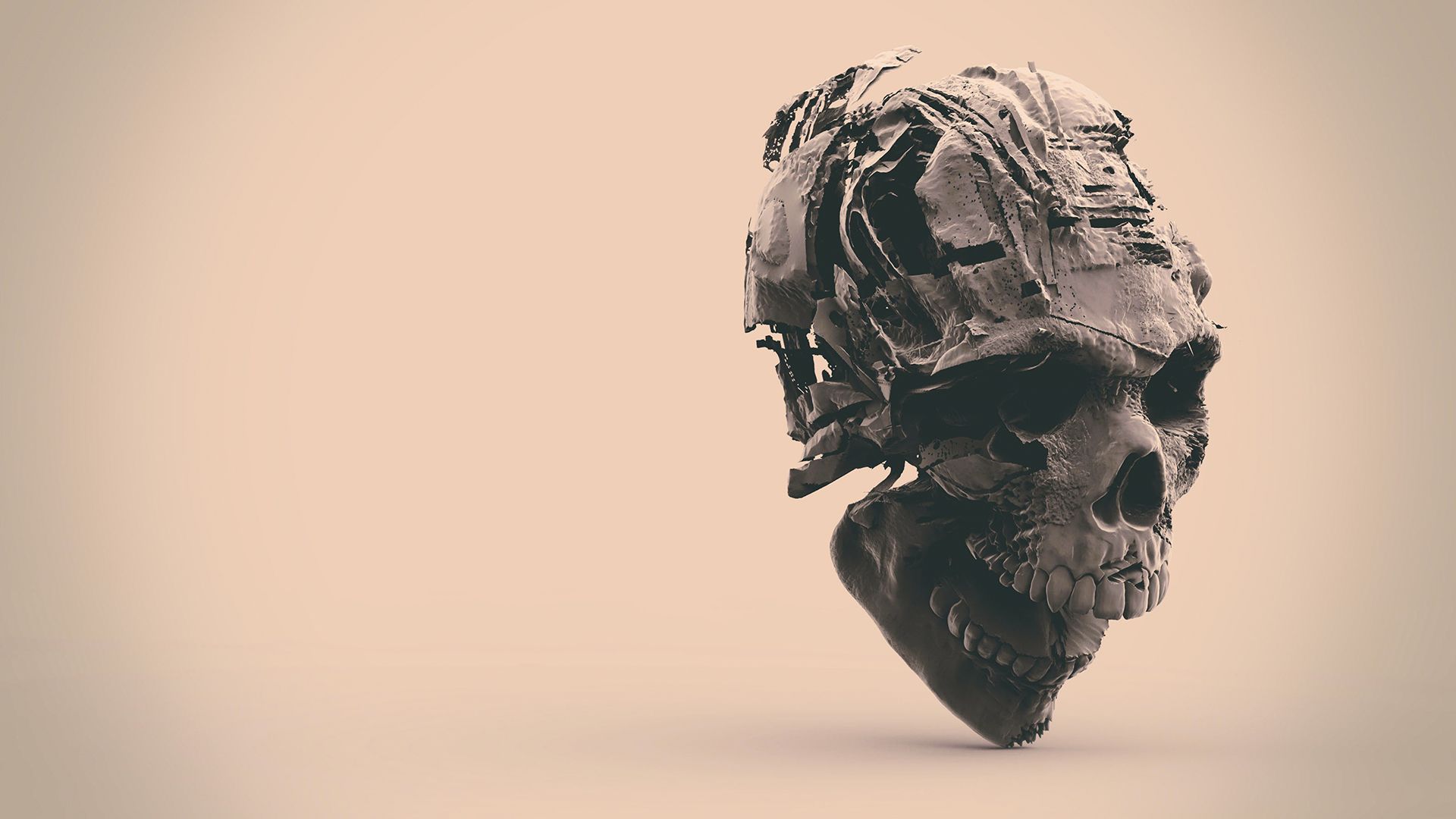 1920x1080 Textured Skull Wallpaper For Chromebook