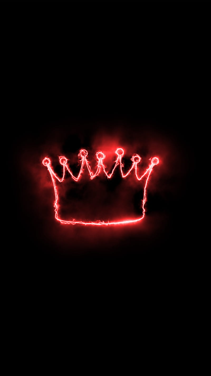 800x1422 RED KING, black, colors, light, neon, HD phone wallpaper