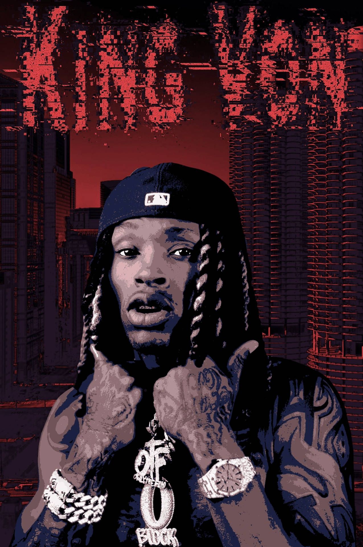 1275x1920 Download King Von Red Art Wallpaper