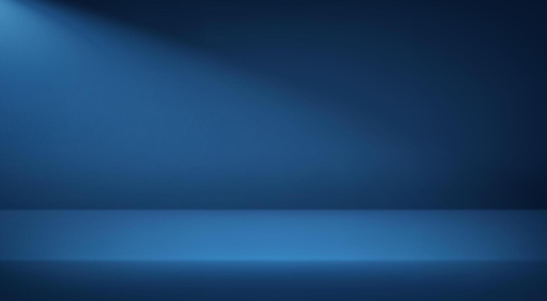 1780x980 Empty dark blue studio background. Empty Room Studio with table. Space for selling products, backdrop, wallpaper, background, text. Gradient table. illustration