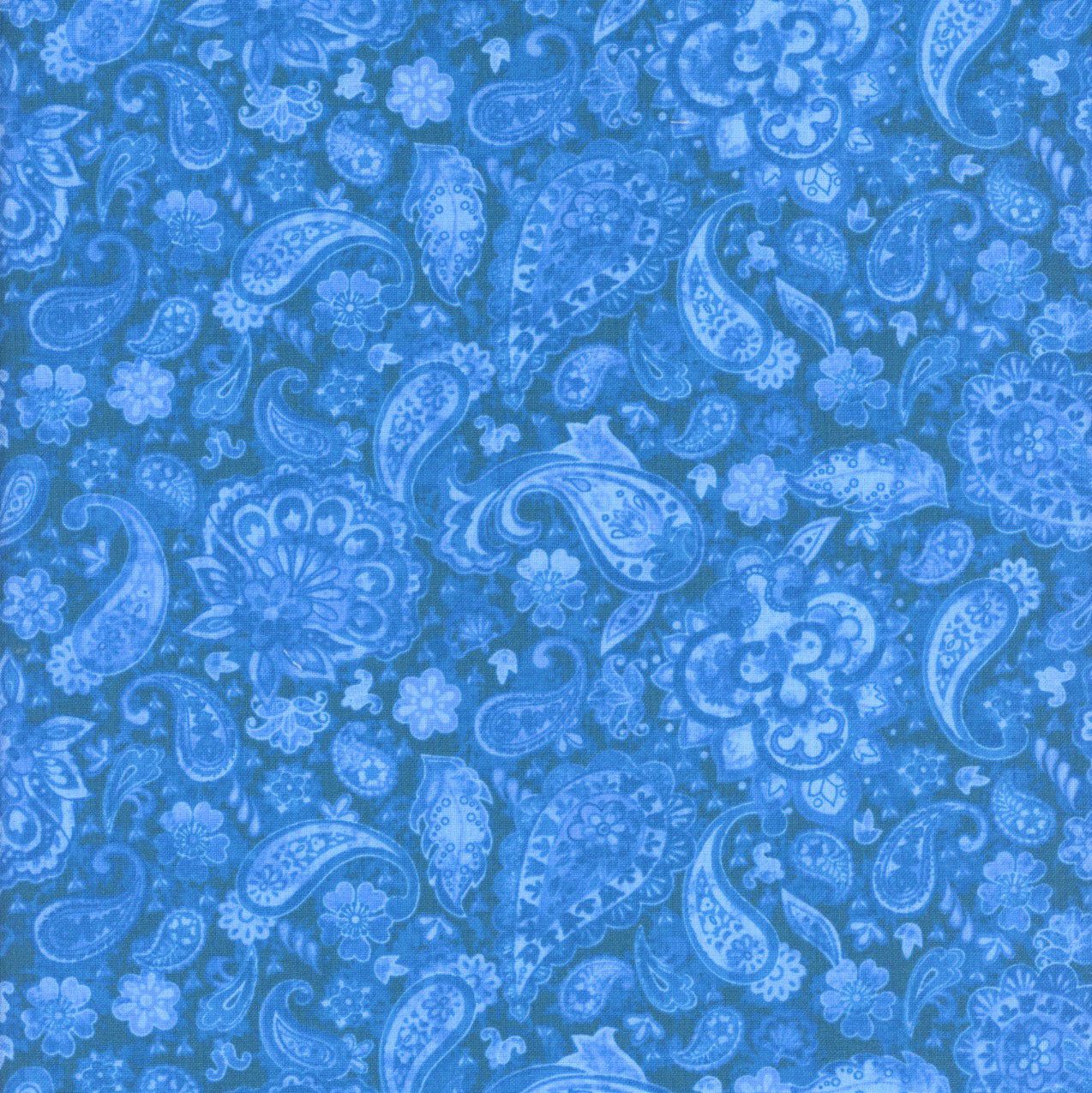 1274x1275 Studio E Fabrics Joann Fabrics Floral Paisley Tonal Texture Wave Blue's of Paducah
