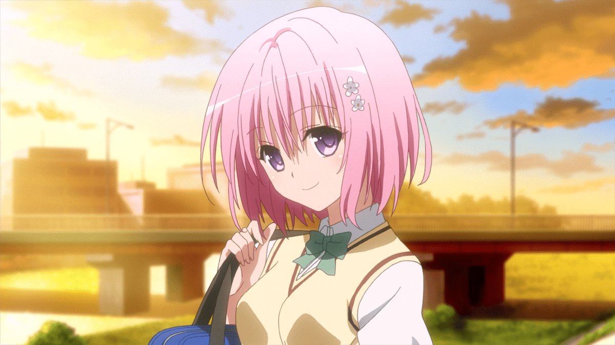 1200x675 Anime momo velia deviluke to loveru pink hair looking at Playmat Game Mat Desk