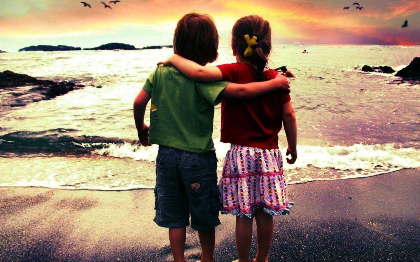 1440x900 Boy And Girl Friendship Wallpaper