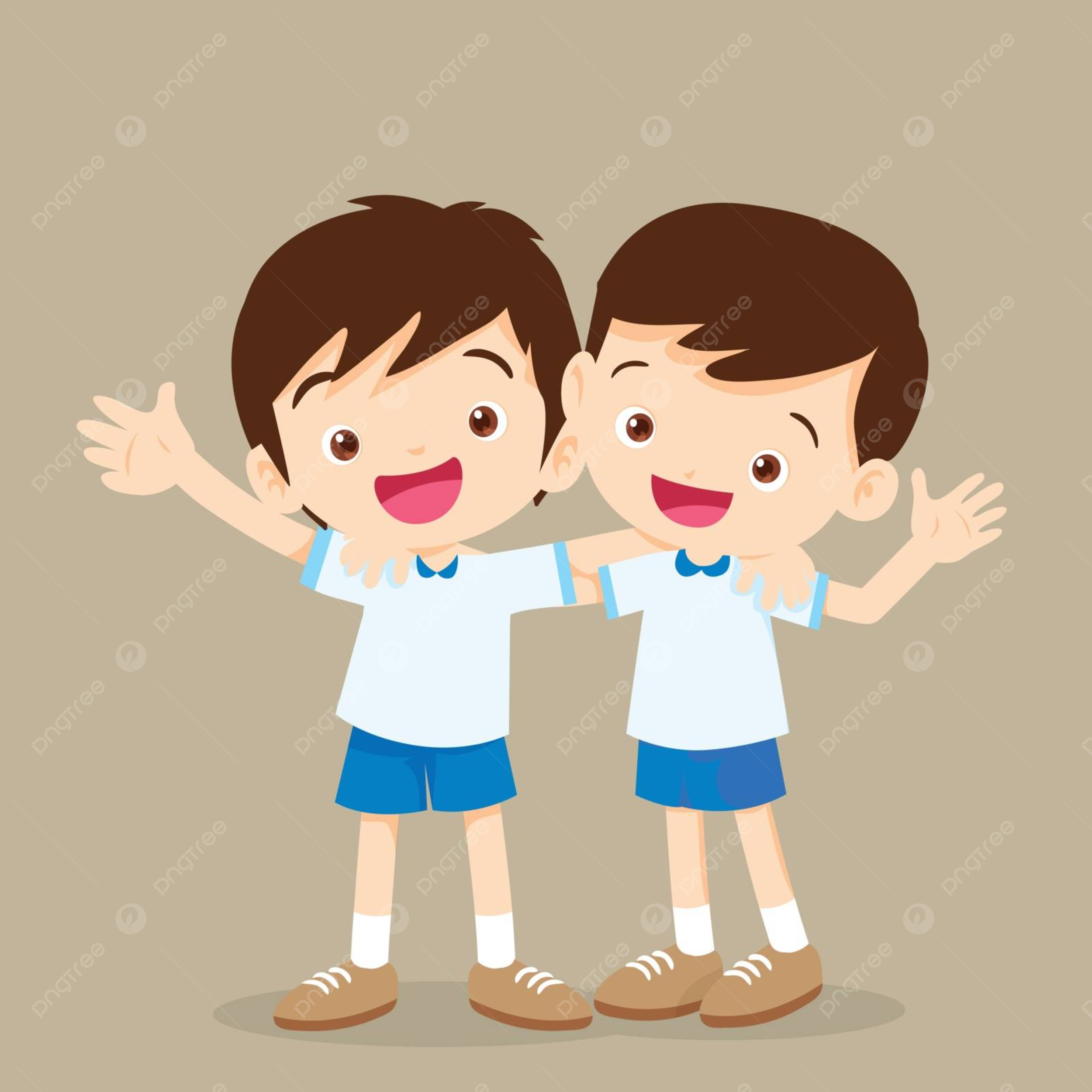 2500x2500 Happy Best Friends Boys Color Boy Brother Vector, Color, Boy, Brother PNG and Vector with Transparent Background for Free Download