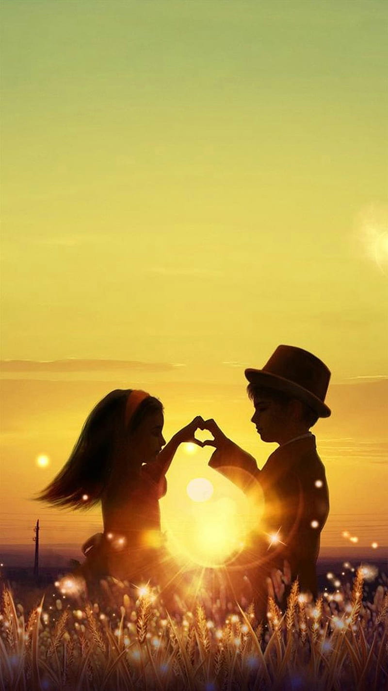800x1422 Cute friendship, boy, cool, field, girl, love, new, relationship, sunset, HD phone wallpaper
