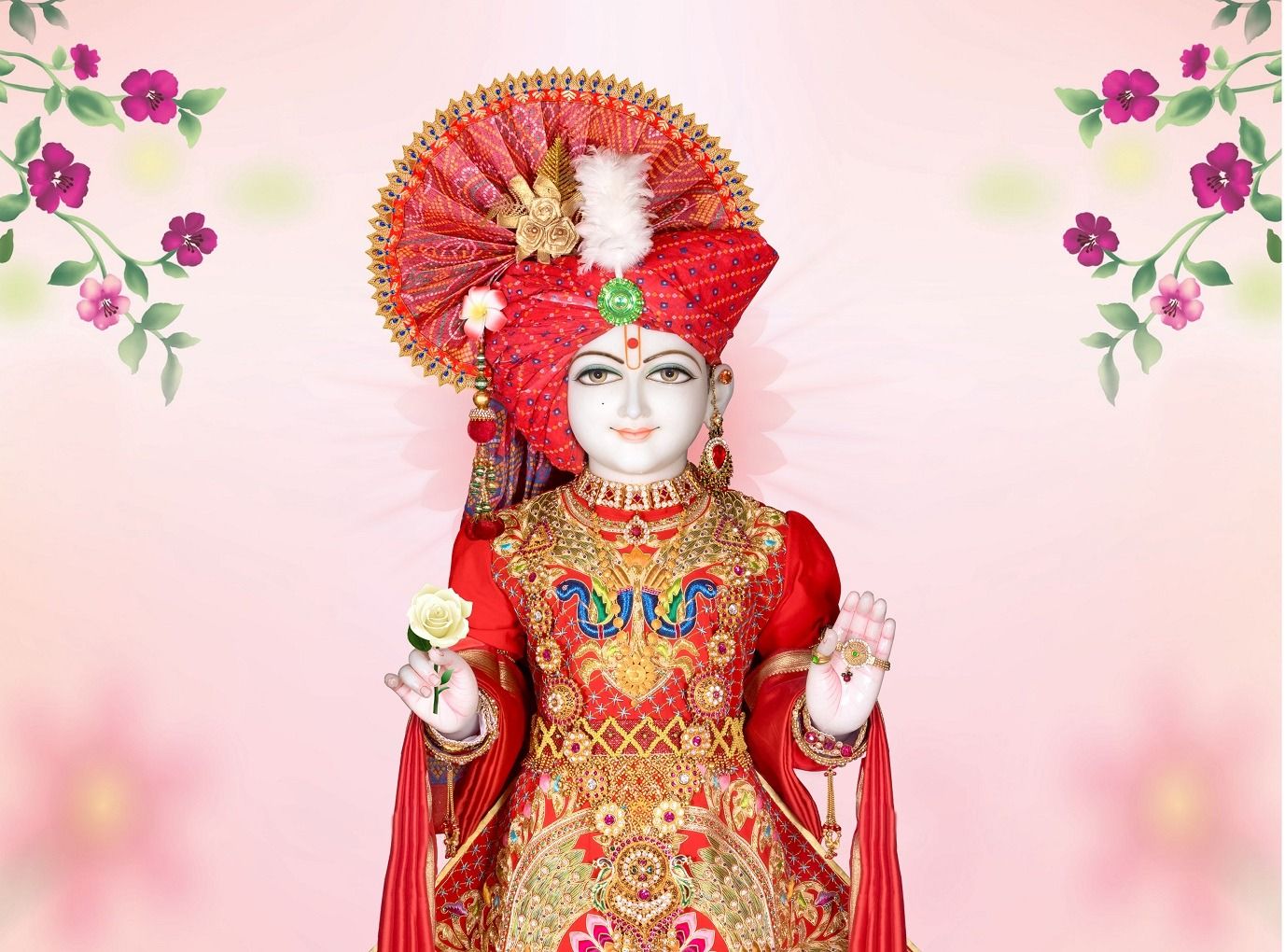 1377x1020 Rajkot Gurukul Ghanshyam Maharaj Photo. Swaminarayan Gurukul Rajkot Sansthan