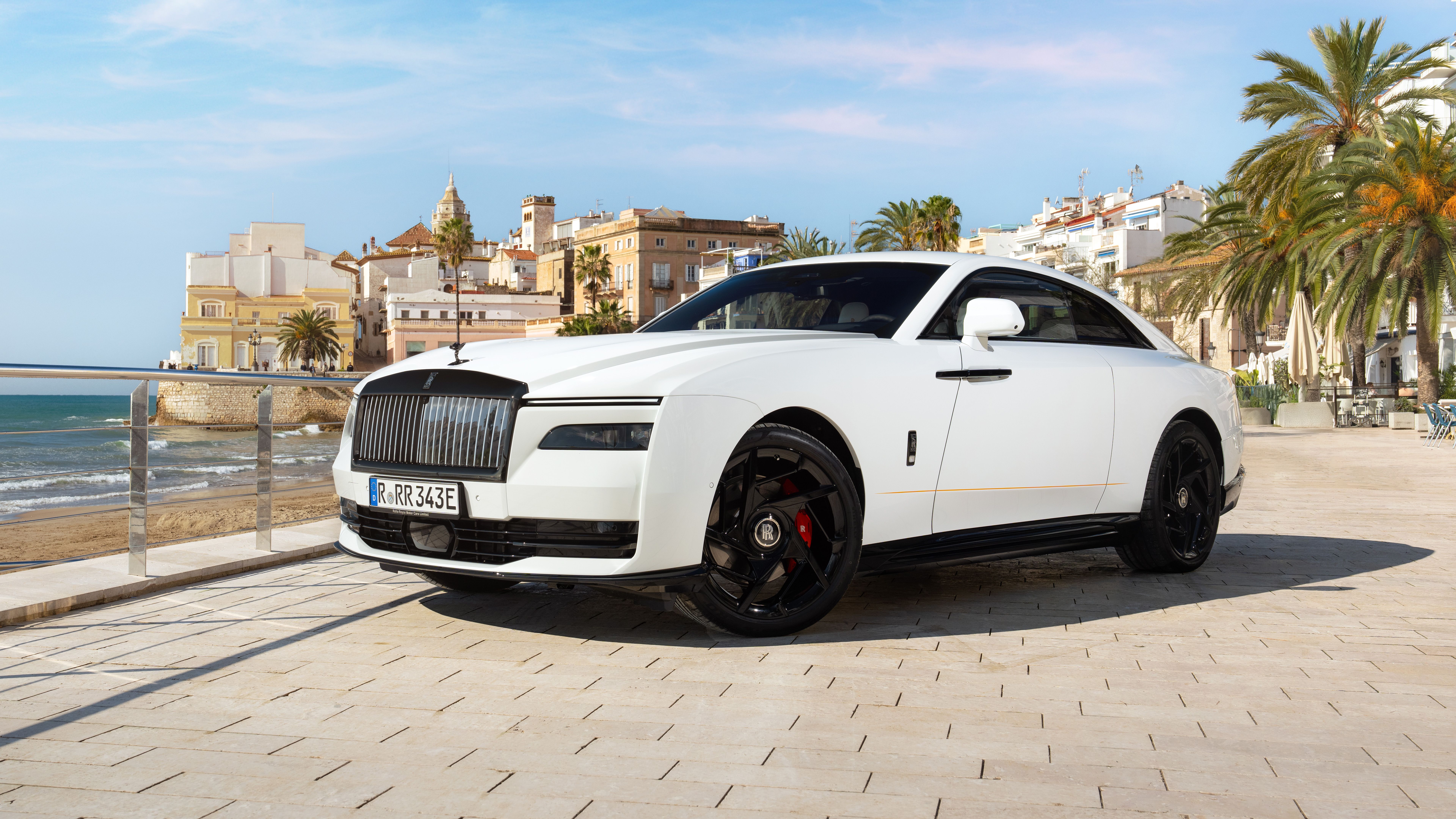 7680x4320 Rolls Royce Black Badge Spectre Arctic White 8K Wallpaper Car Wallpaper