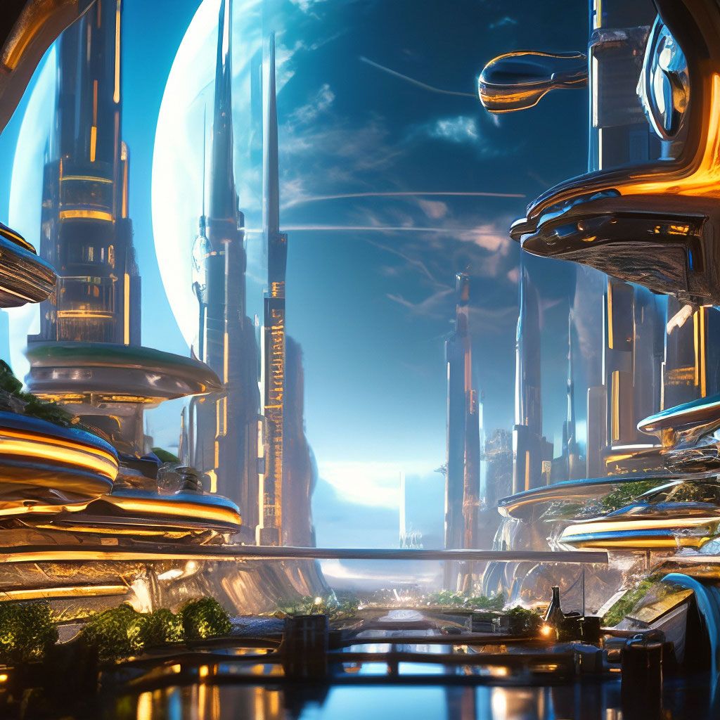 1024x1024 Futuristic World Of The Future 32k, HD Full Wallpaper, Ultra Realistic, High Detail, High Definition, High Quality