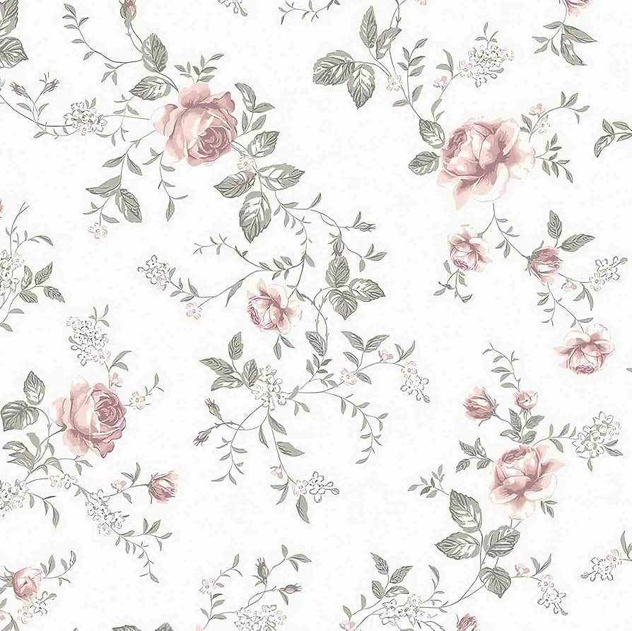 894x893 Heroad Floral Wallpaper Vintage Wallpaper Pink Rose Flower Coquette Peel and Stick Wall Paper for Bedroom Cabinets Countertops Contact Paper Removable Self Adhesive Vinyl Thicken 16.1x78.7